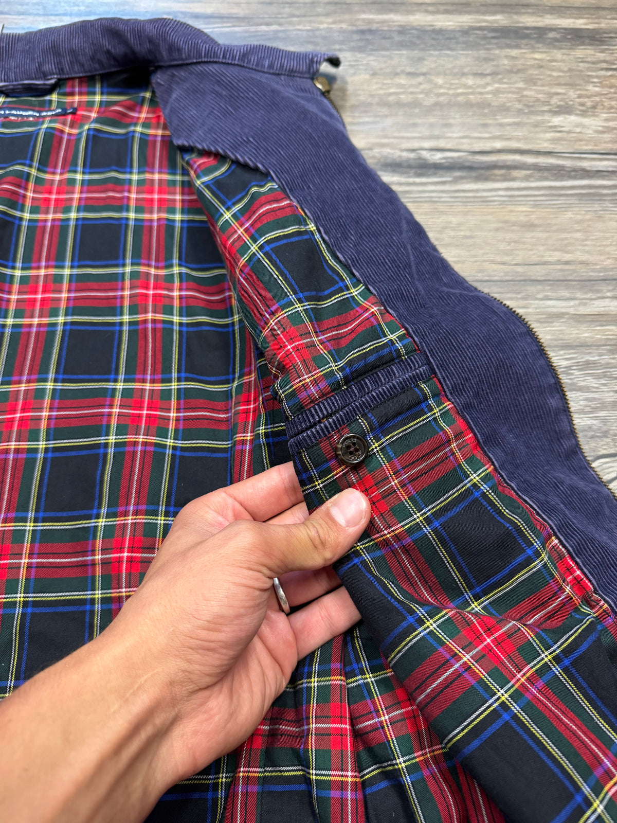 POLO RALPH LAUREN GOLF PADDED TARTAN HARRINGTON JACKET (L)