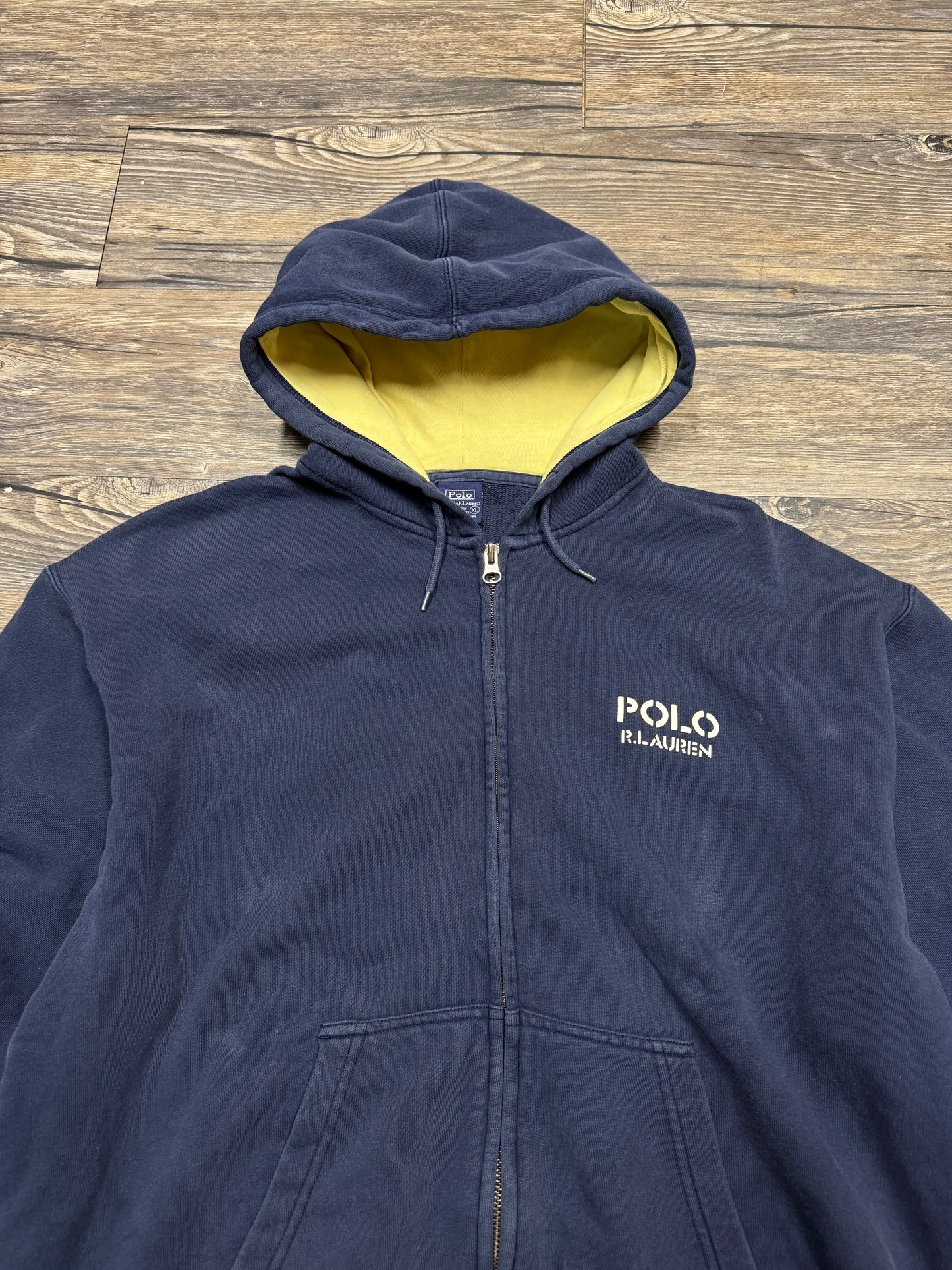 VINTAGE POLO RALPH LAUREN ZIP UP HOODIE (XL)