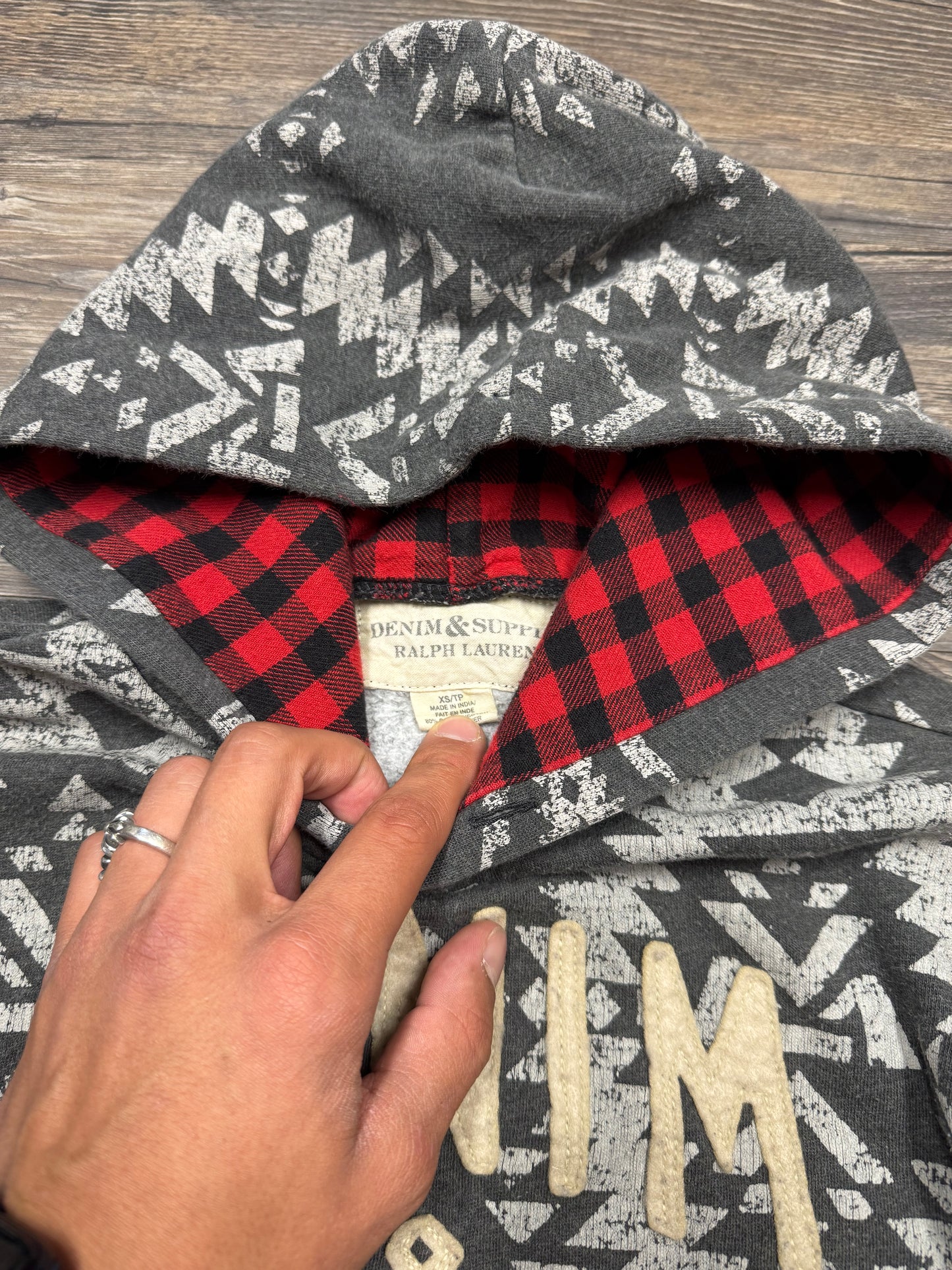 POLO RALPH LAUREN DENIM & SUPPLY AZTEC HOODIE (XS)