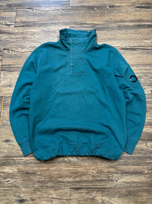 C.P. COMPANY UTILITY QUARTER BUTTON UP SWEATER (M)