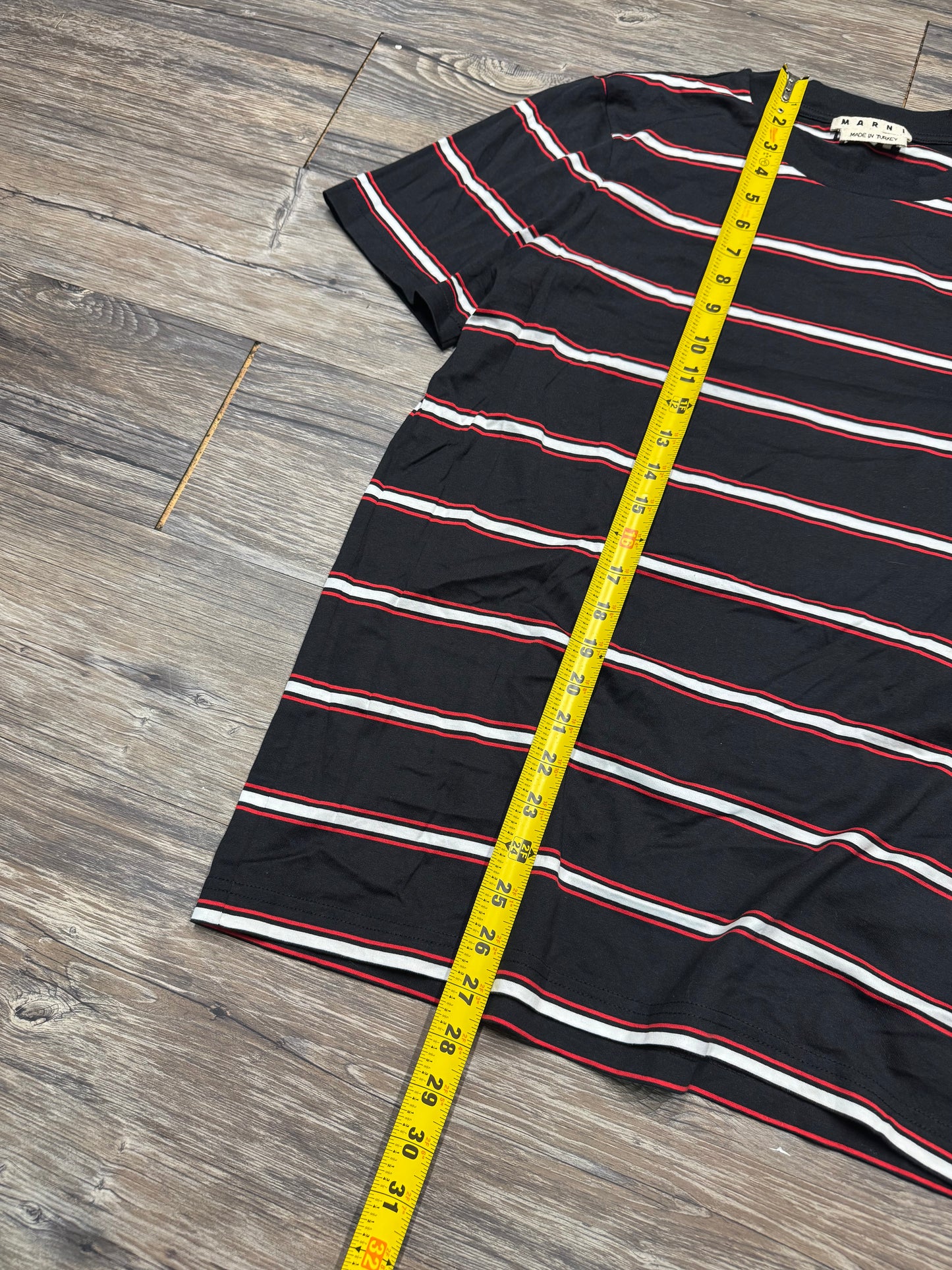 MARNI BLACK STRIPED TEE (M)