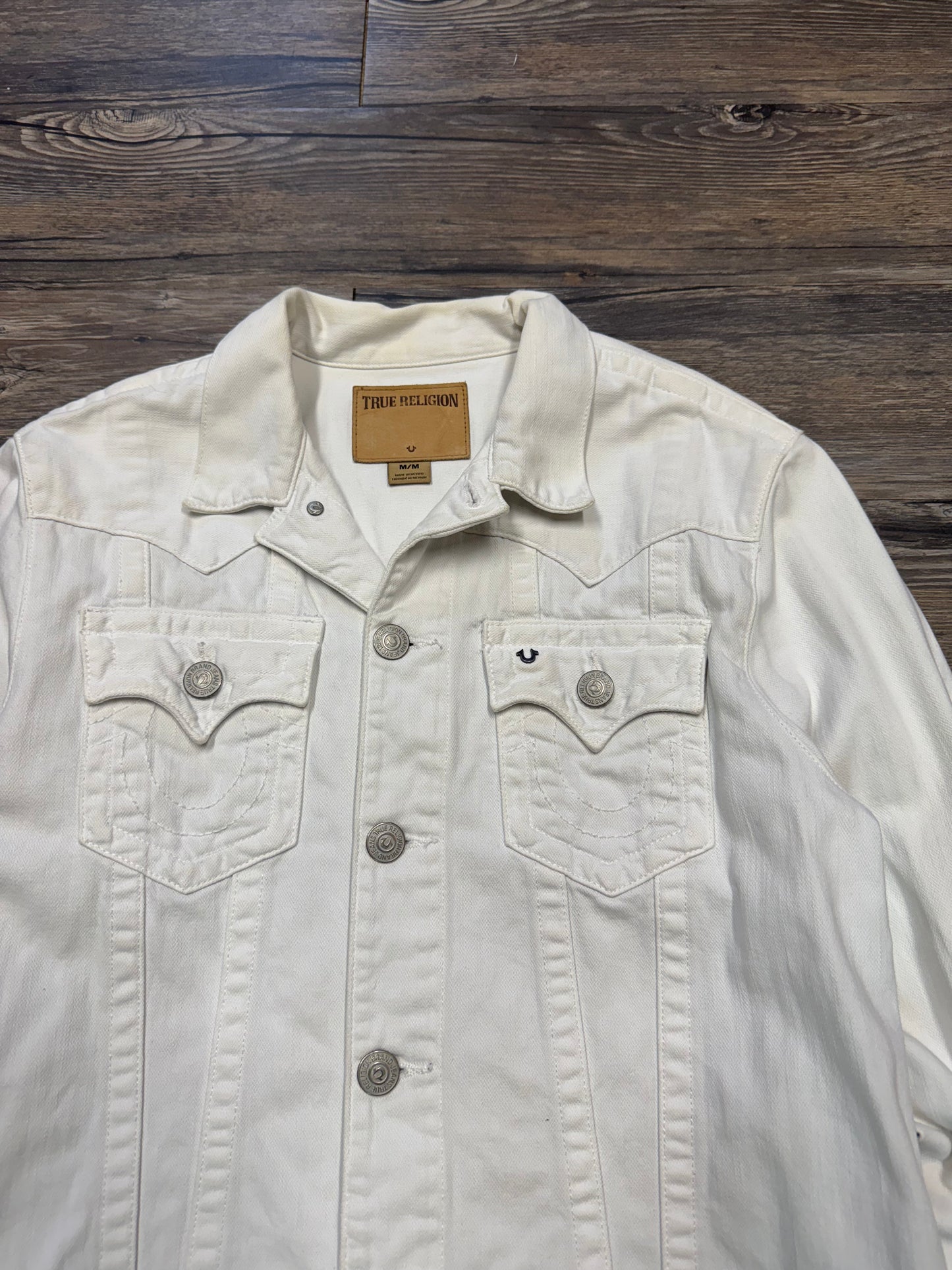 TRUE RELIGION WHITE DENIM JACKET (M)