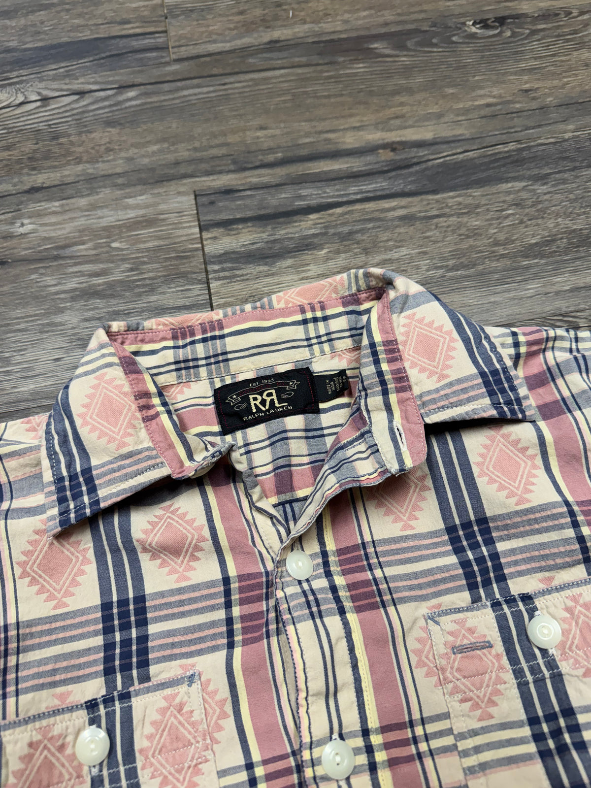 RRL PLAID BUTTON UP SHIRT (S)