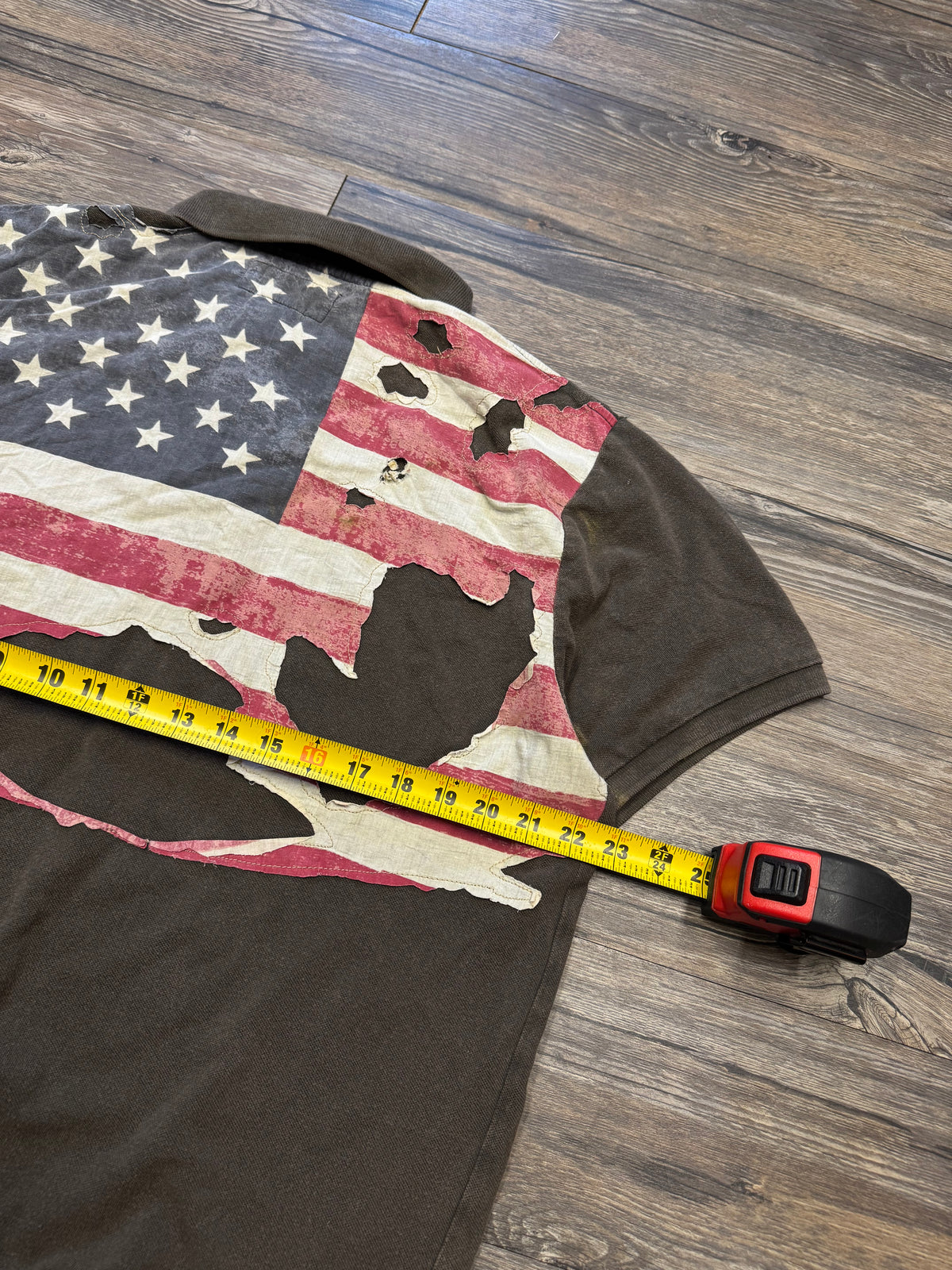 POLO RALPH LAUREN DENIM & SUPPLY DISTRESSED AMERICAN FLAG POLO (XXL)