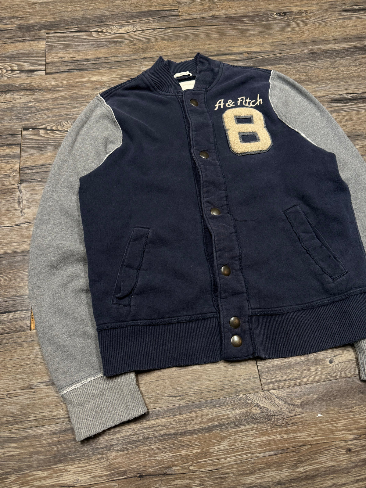ABERCROMBIE & FITCH VINTAGE LOGO VARSITY JACKET (XL)