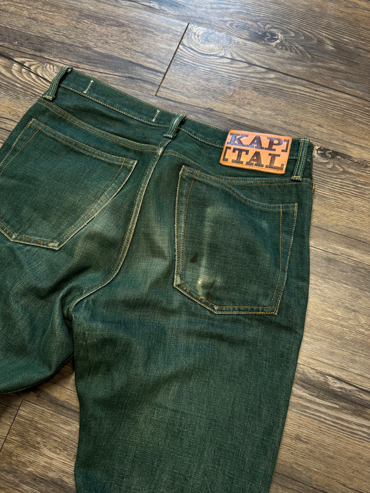 KAPITAL NO.4 PLANT DYED DENIM 5P MONKEY CISCO JEANS (30)