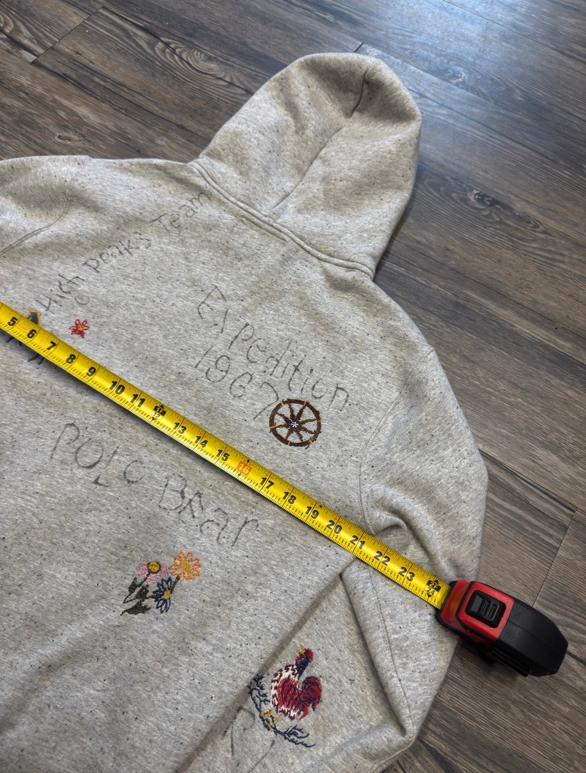 POLO RALPH LAUREN COUNTRY EMBROIDERED STENCIL AFTER HOOD SWEATSHIRT (M)