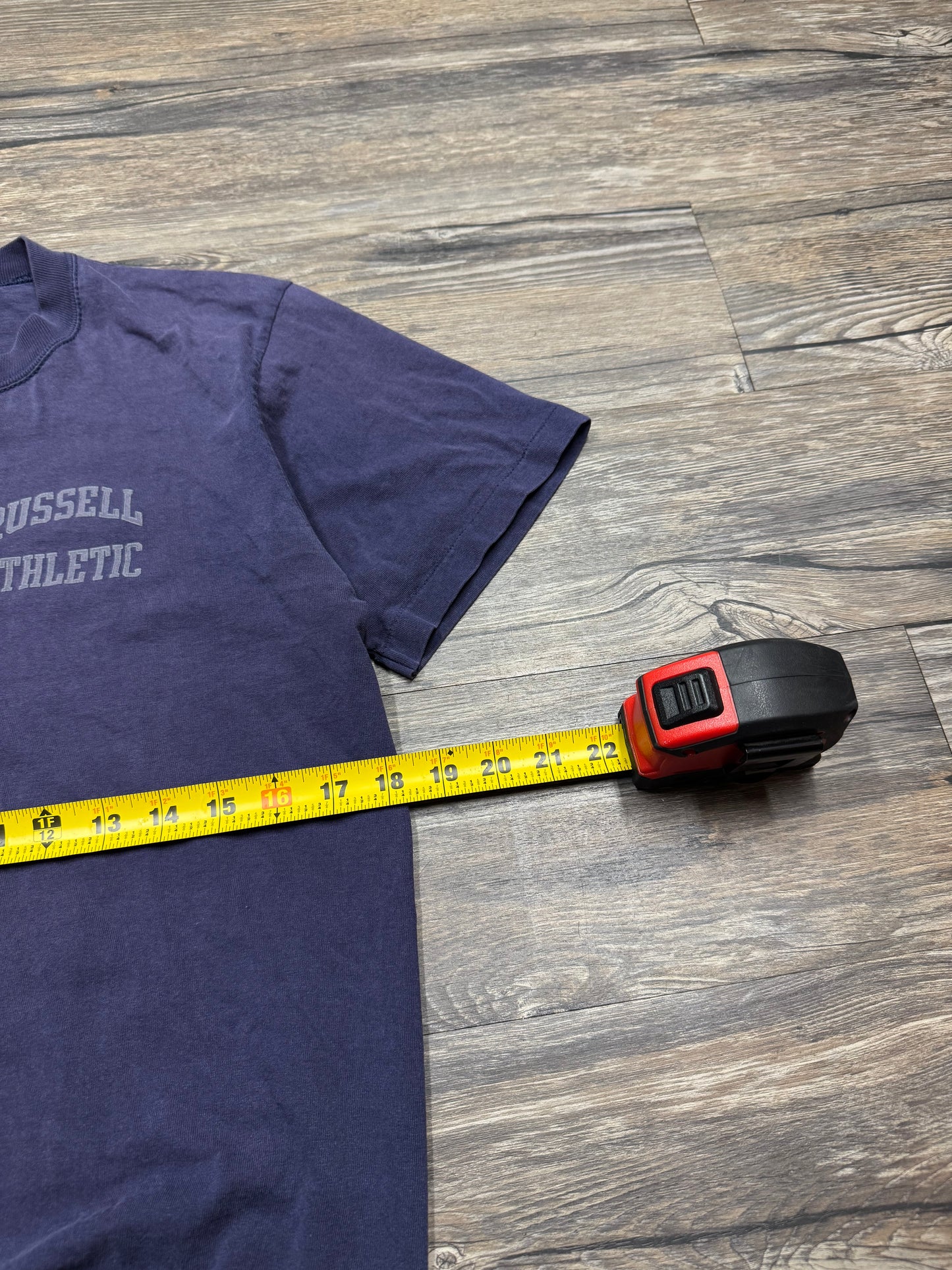 1990 RUSSELL SUNFADED ATHLETIC LOGO T-SHIRT (M)