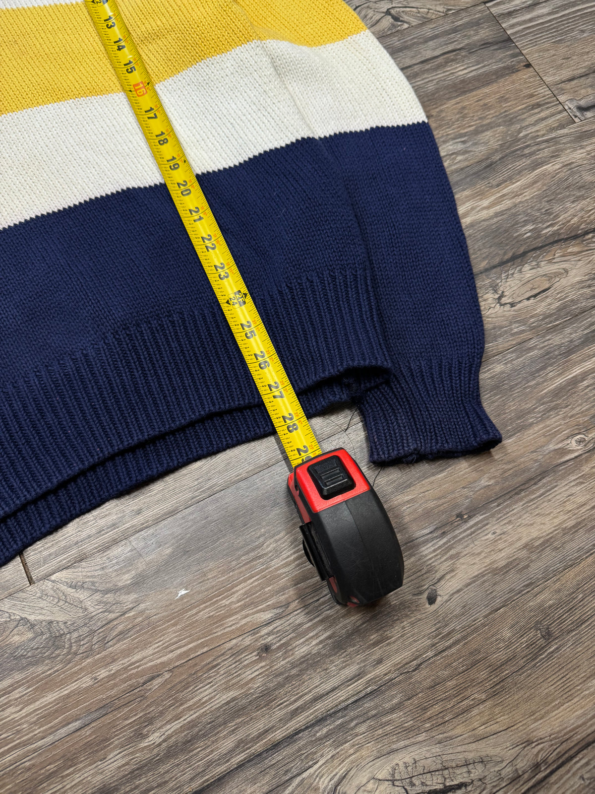 POLO RALPH LAUREN STRIPPED COTTON KNIT TOGGLE KNECK SWEATER (L)