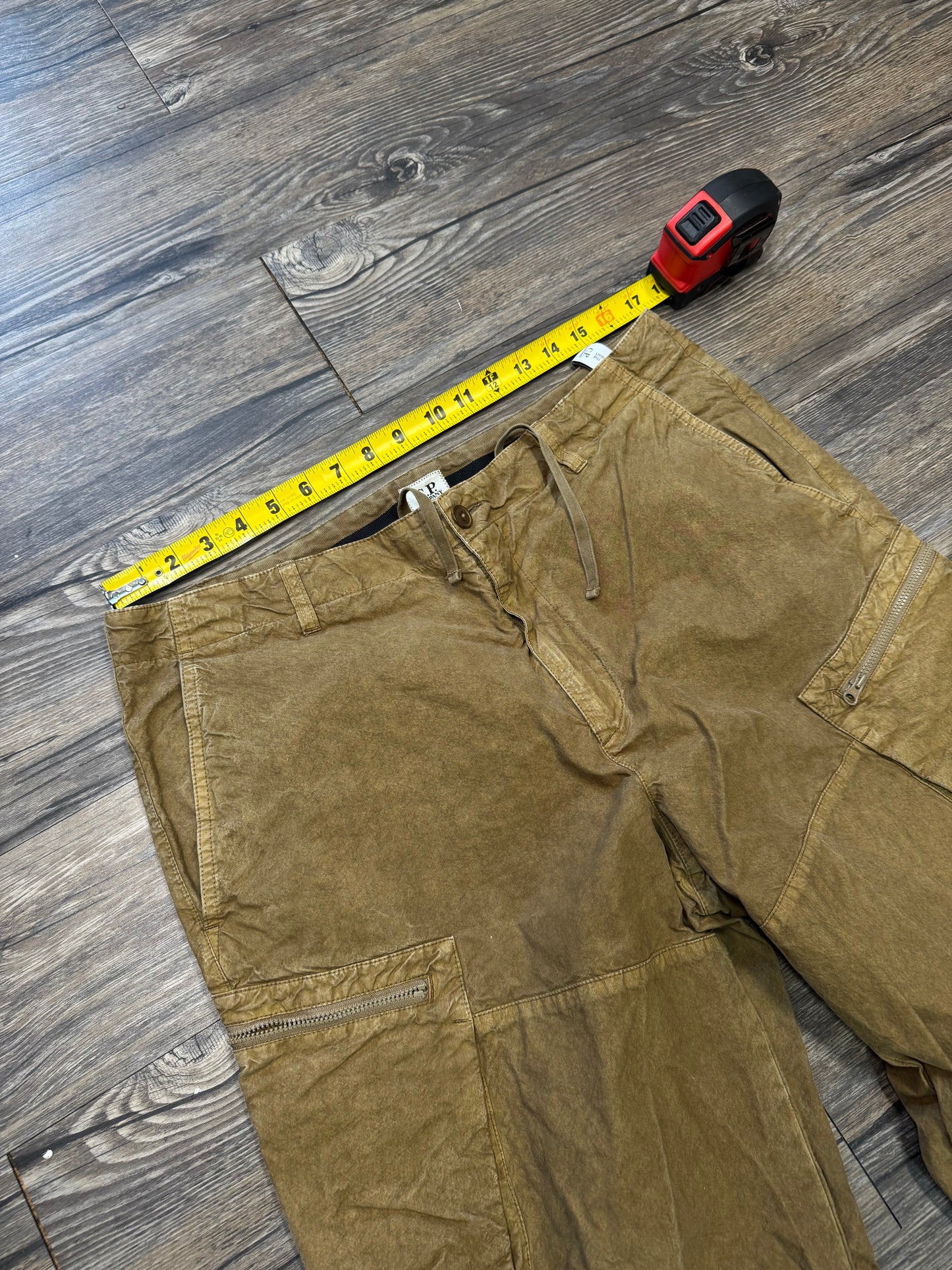 C.P. COMPANY WAXED BA-TIC LOOSE FIT PANTS (34)