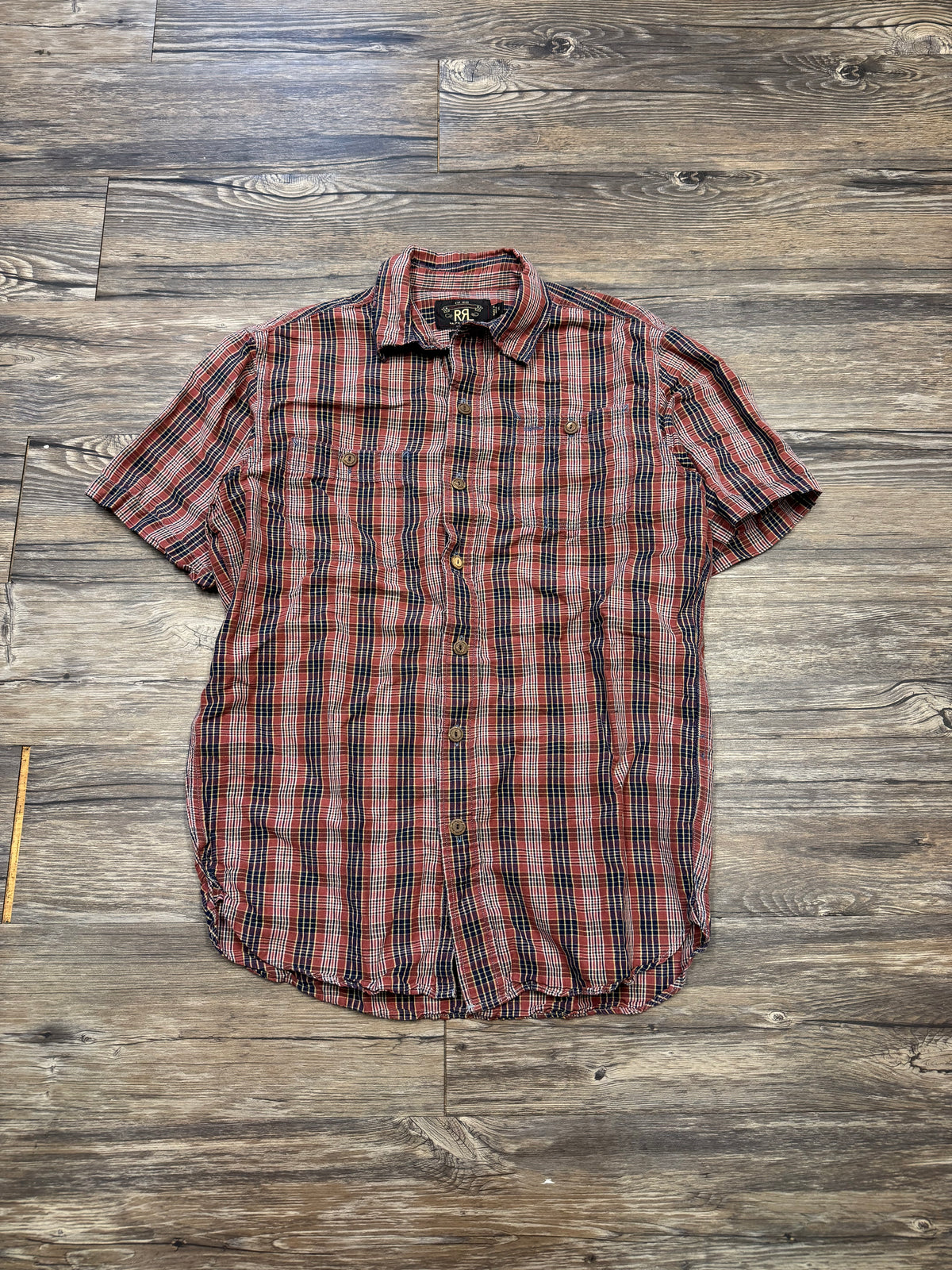 RRL PLAID BUTTON UP SHIRT (S)