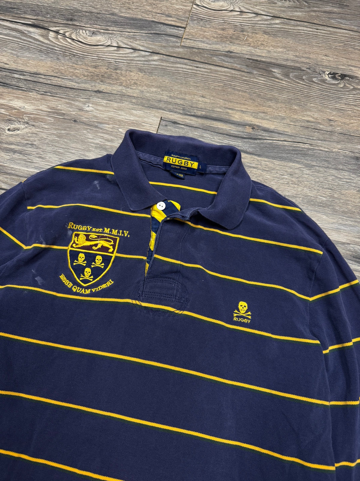 POLO RALPH LAUREN VINTAGE RUGBY SHIRT (L)
