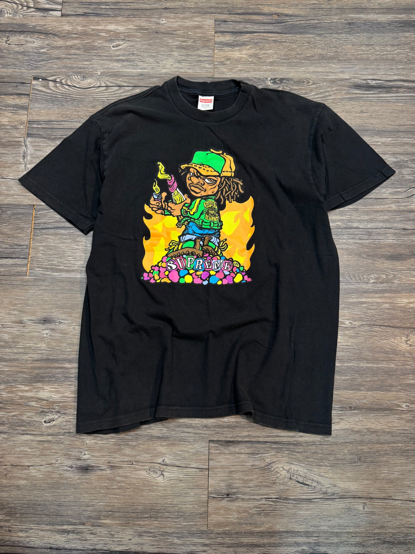 SUPREME CARTOON GRAPHIC T-SHIRT (LARGE)