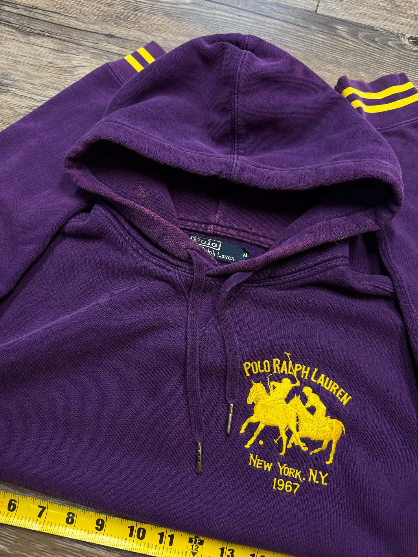 POLO RALPH LAUREN MAGENTA PULLOVER HOODIE (M)