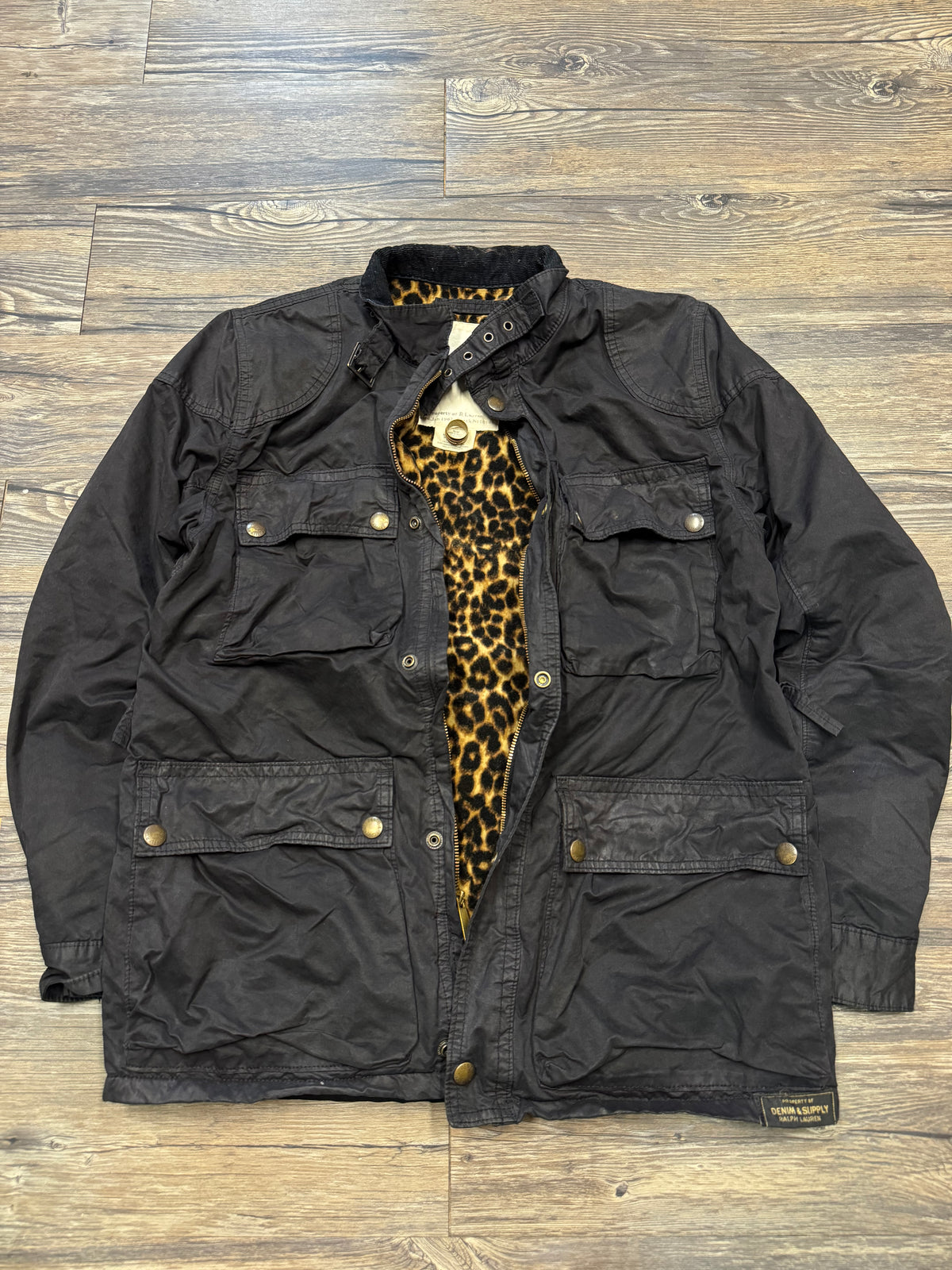 POLO RALPH LAUREN DENIM & SUPPLY LEOPARD INTERIOR UTILITY JACKET (M)