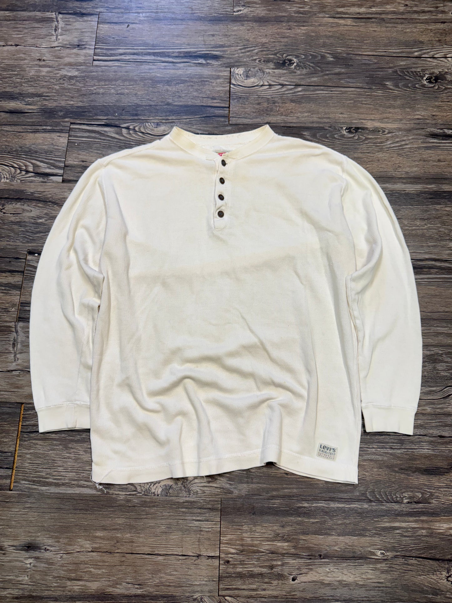VTG LEVI STRAUSS CREAM HENLEY (L)