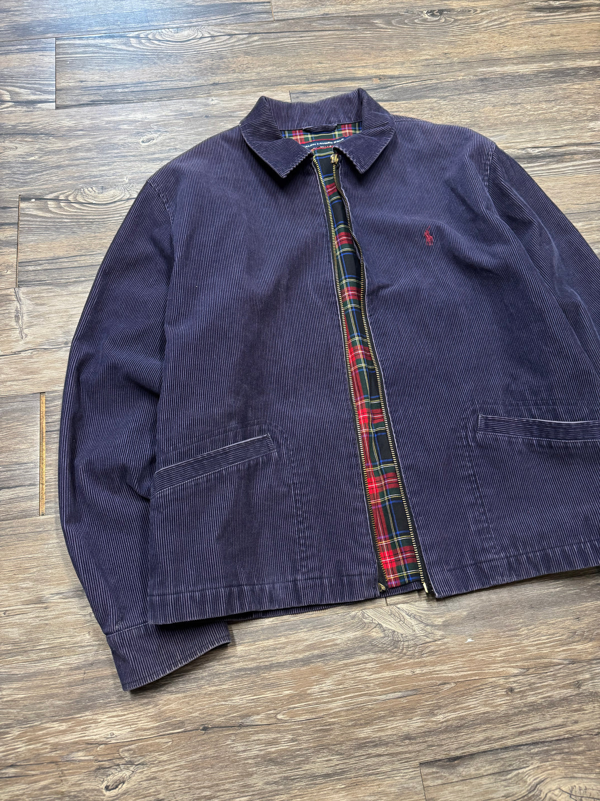POLO RALPH LAUREN GOLF PADDED TARTAN HARRINGTON JACKET (L)