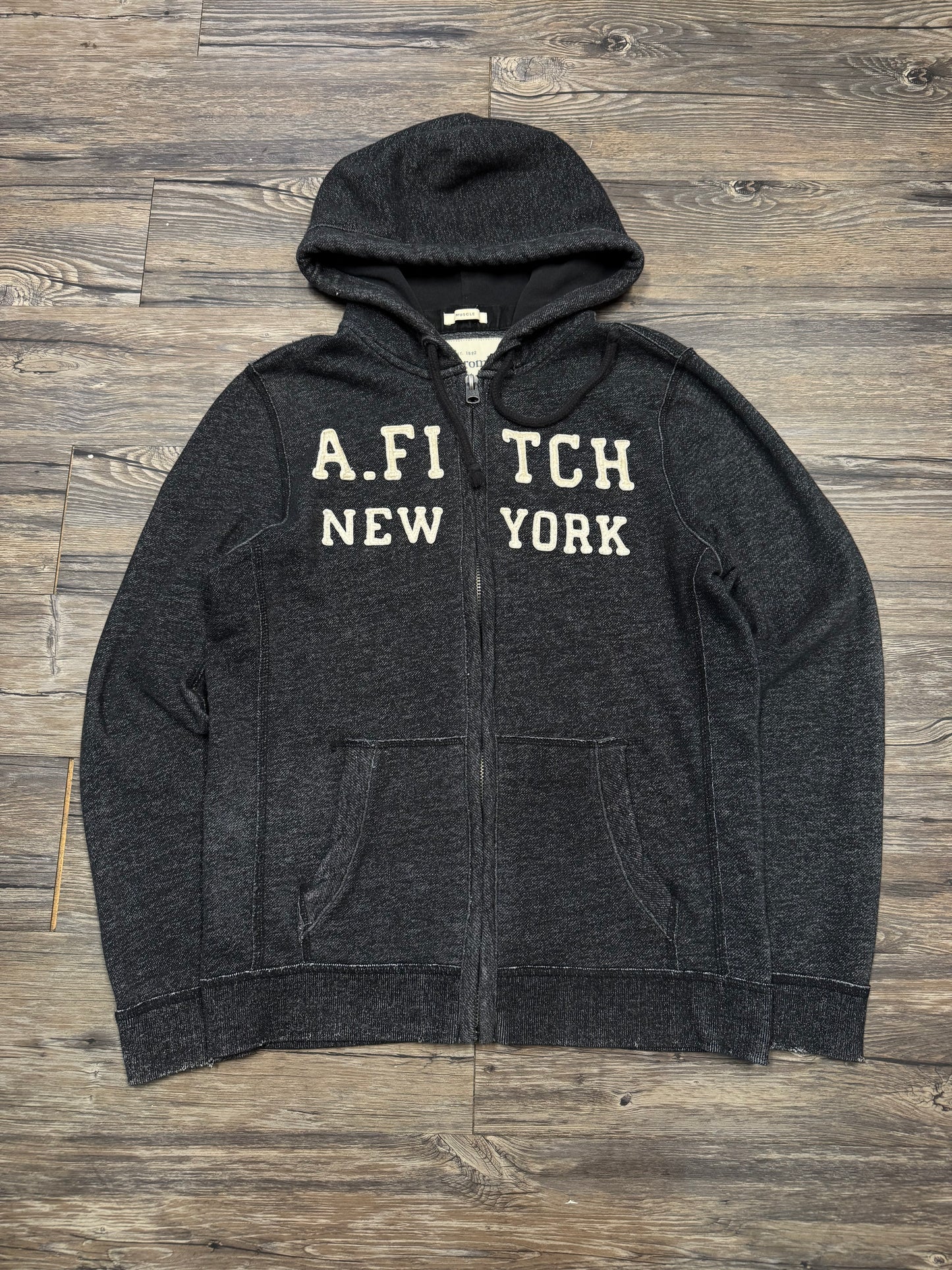 ABERCROMBIE & FITCH Y2K ZIP UP HOODIE (M)