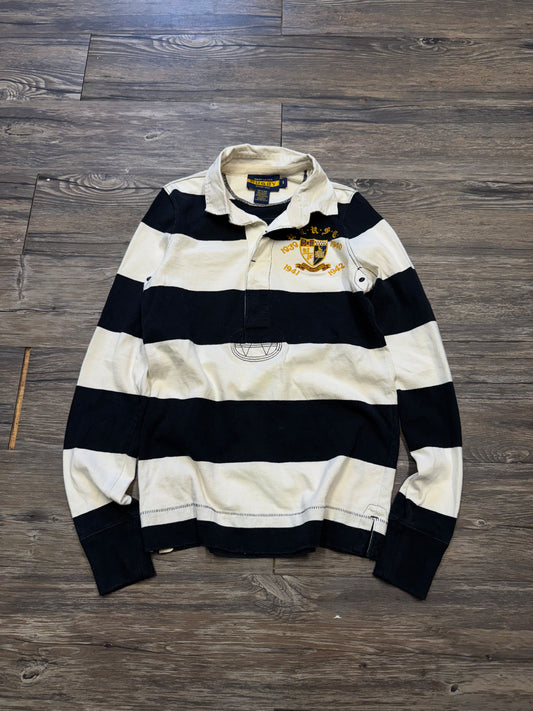 POLO RALPH LAUREN RUGBY CREST LONG SLEEVE WMNS STRIPED POLO (XS)