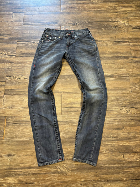TRUE RELIGION RICKY STRAIGHT FLAP JEANS (30)