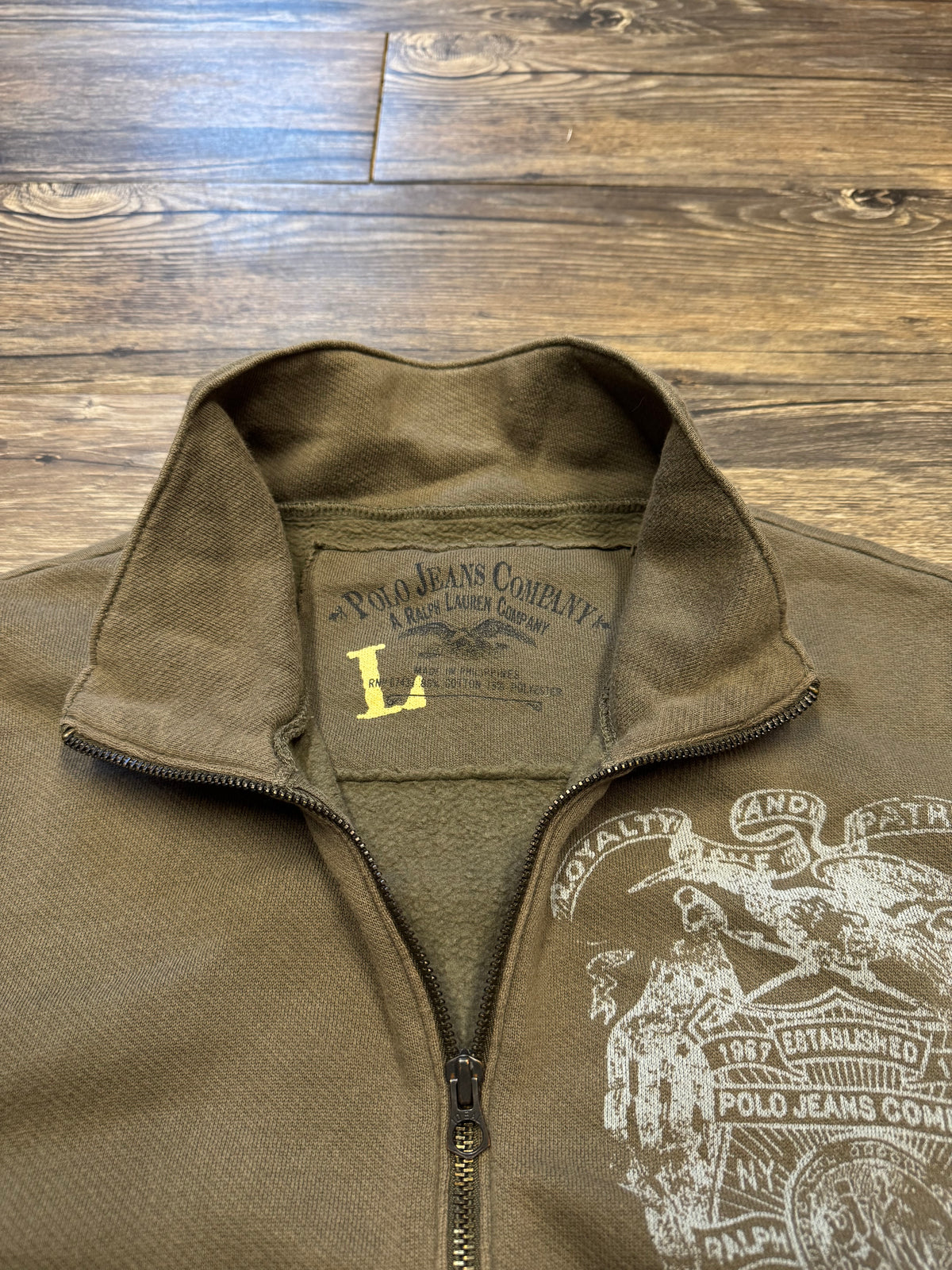POLO RALPH LAUREN POLO JEANS SHIELD LOGO ZIP UP (L)