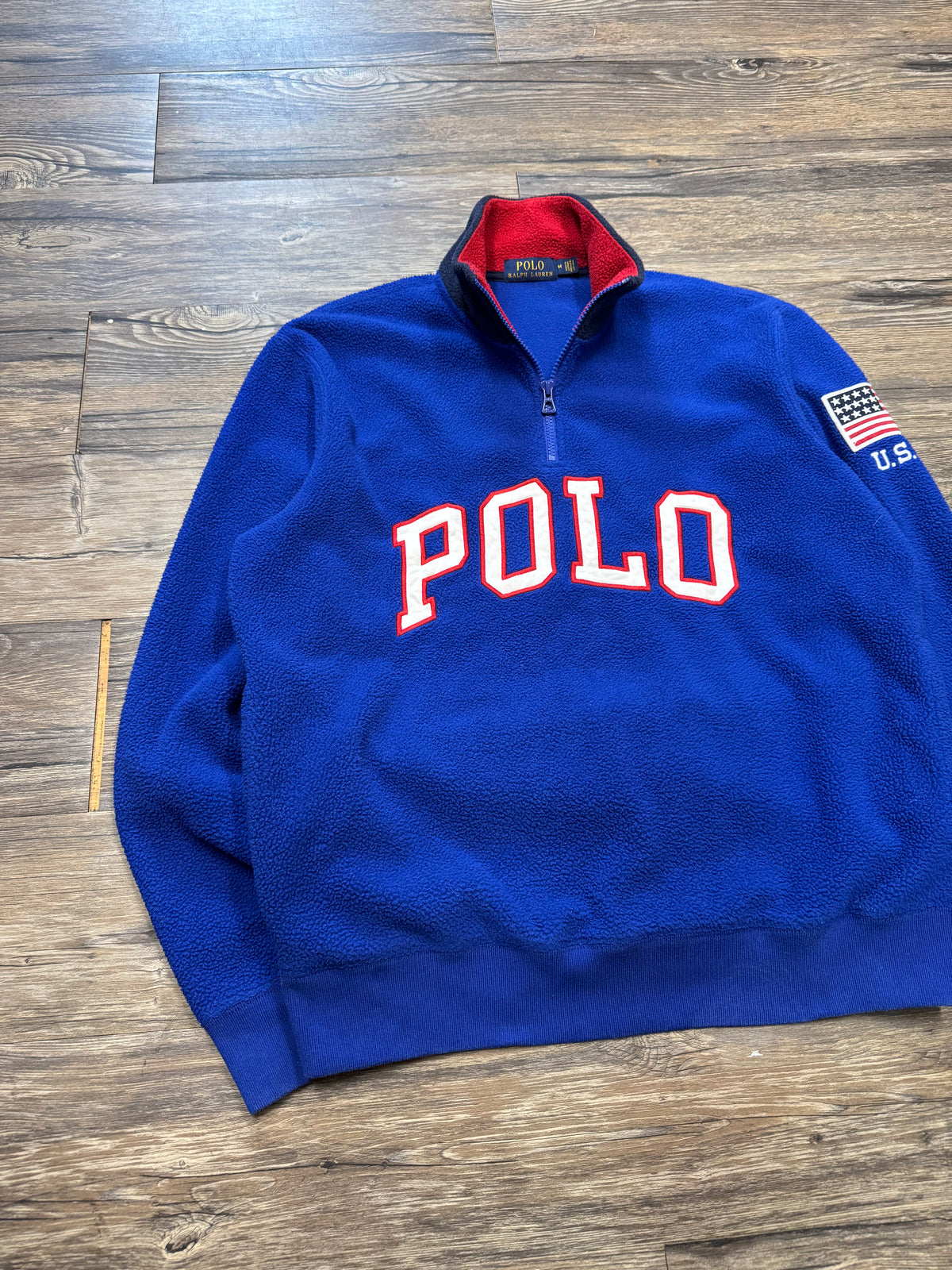 POLO RALPH LAUREN USA FLEECE QUARTER ZIP (M)