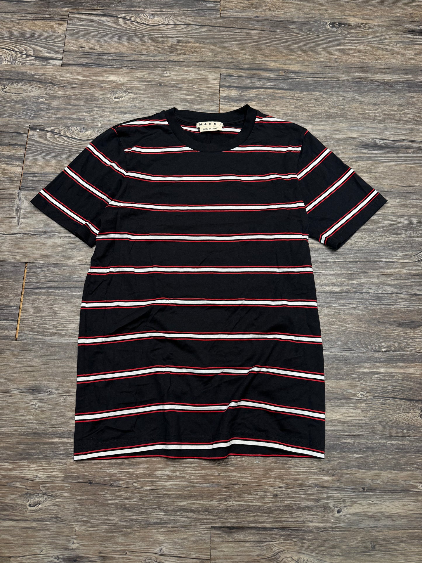 MARNI BLACK STRIPED TEE (M)