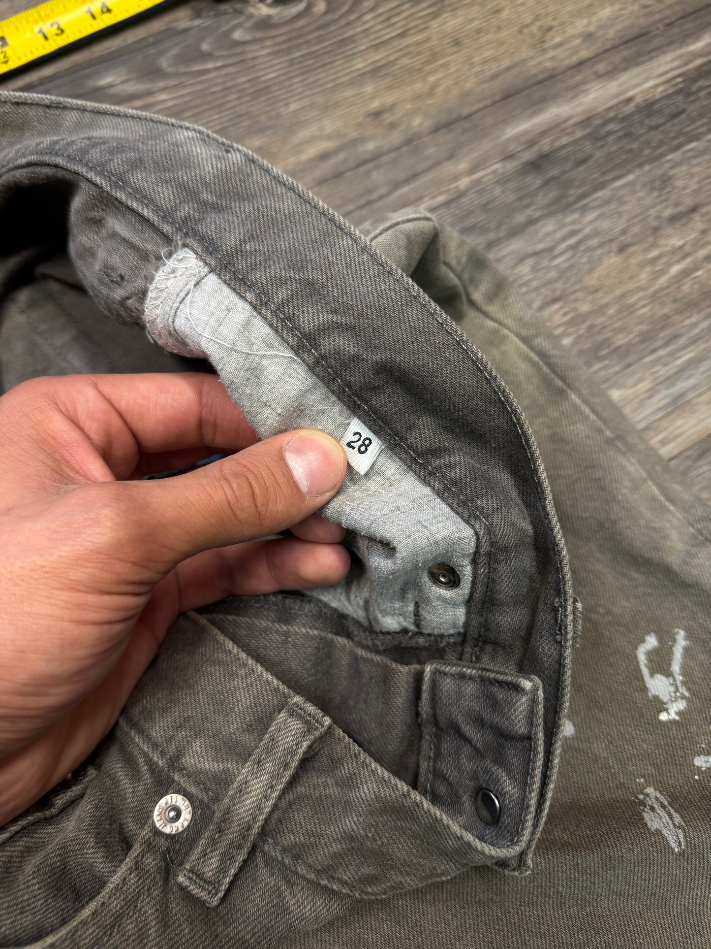 HELMUT LANG AW00 OVERDYED PAINTER JEANS (28)