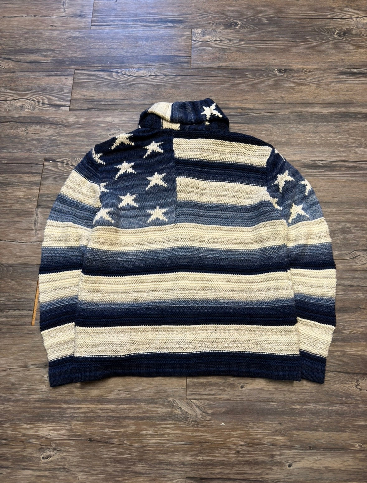POLO RALPH LAUREN DENIM & SUPPLY AMERICAN FLAG KNIT CARDIGAN (XL)