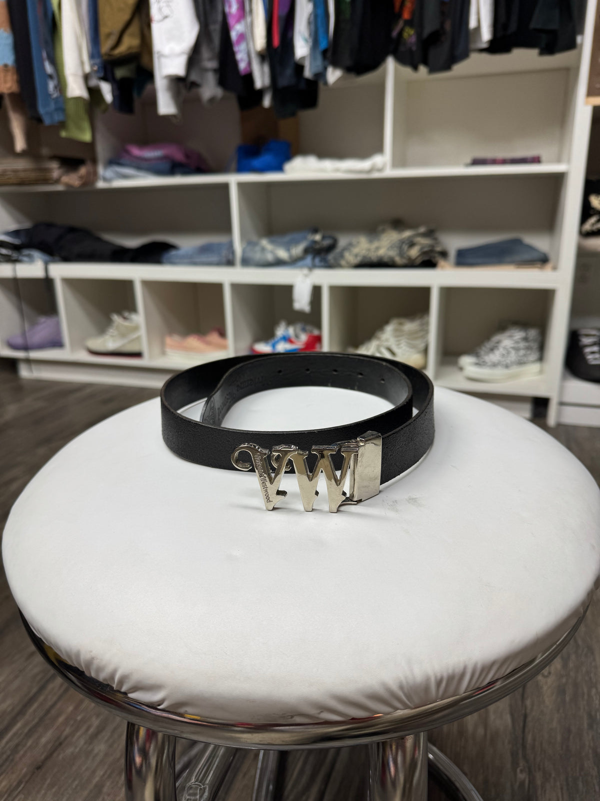 VIVIENNE WESTWOOD SILVER LOGO BELT (OS)