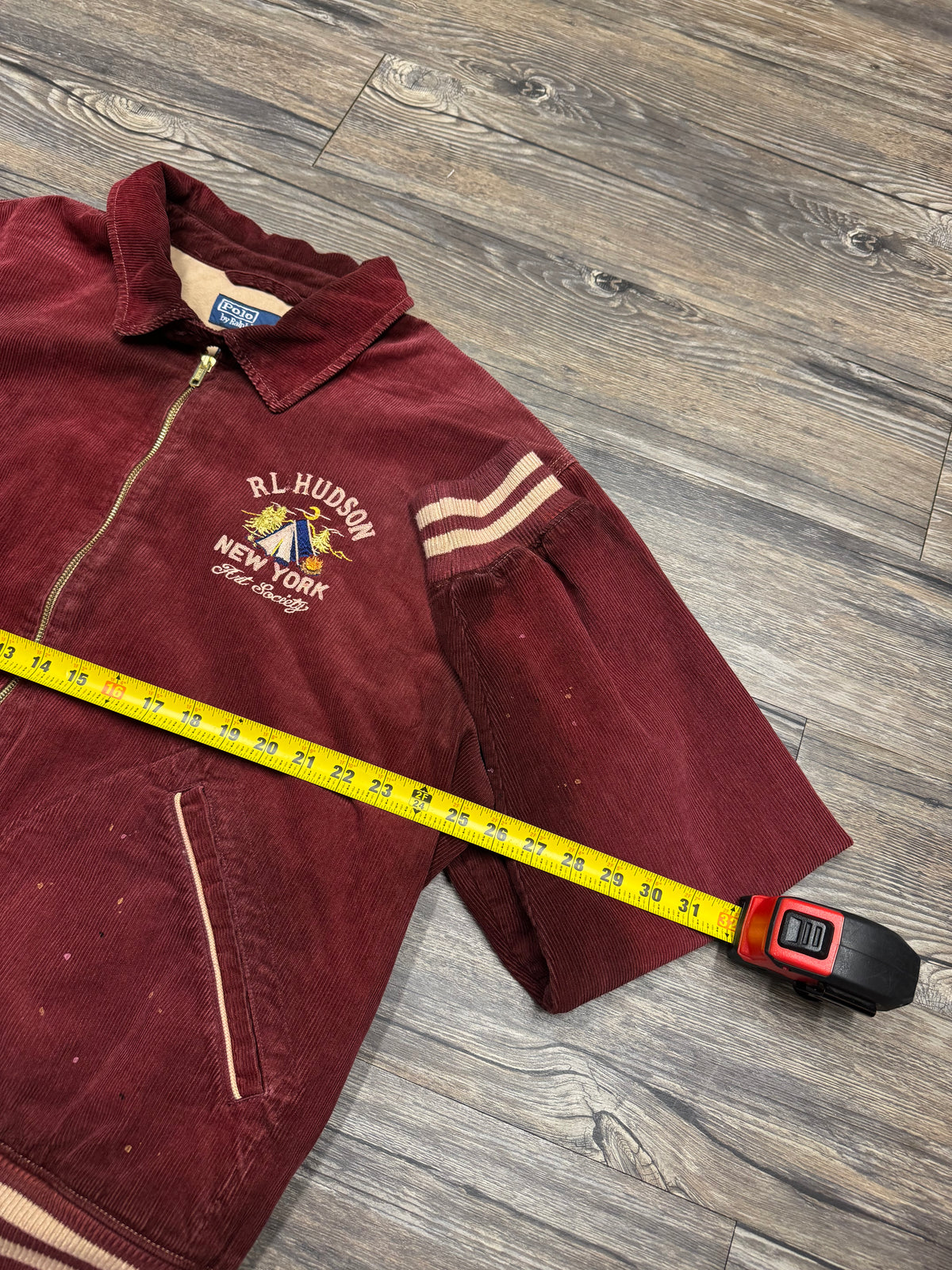 POLO RALPH LAUREN HUDSON VALLEY ART SOCIETY CORDUROY BOMBER JACKET (XL)