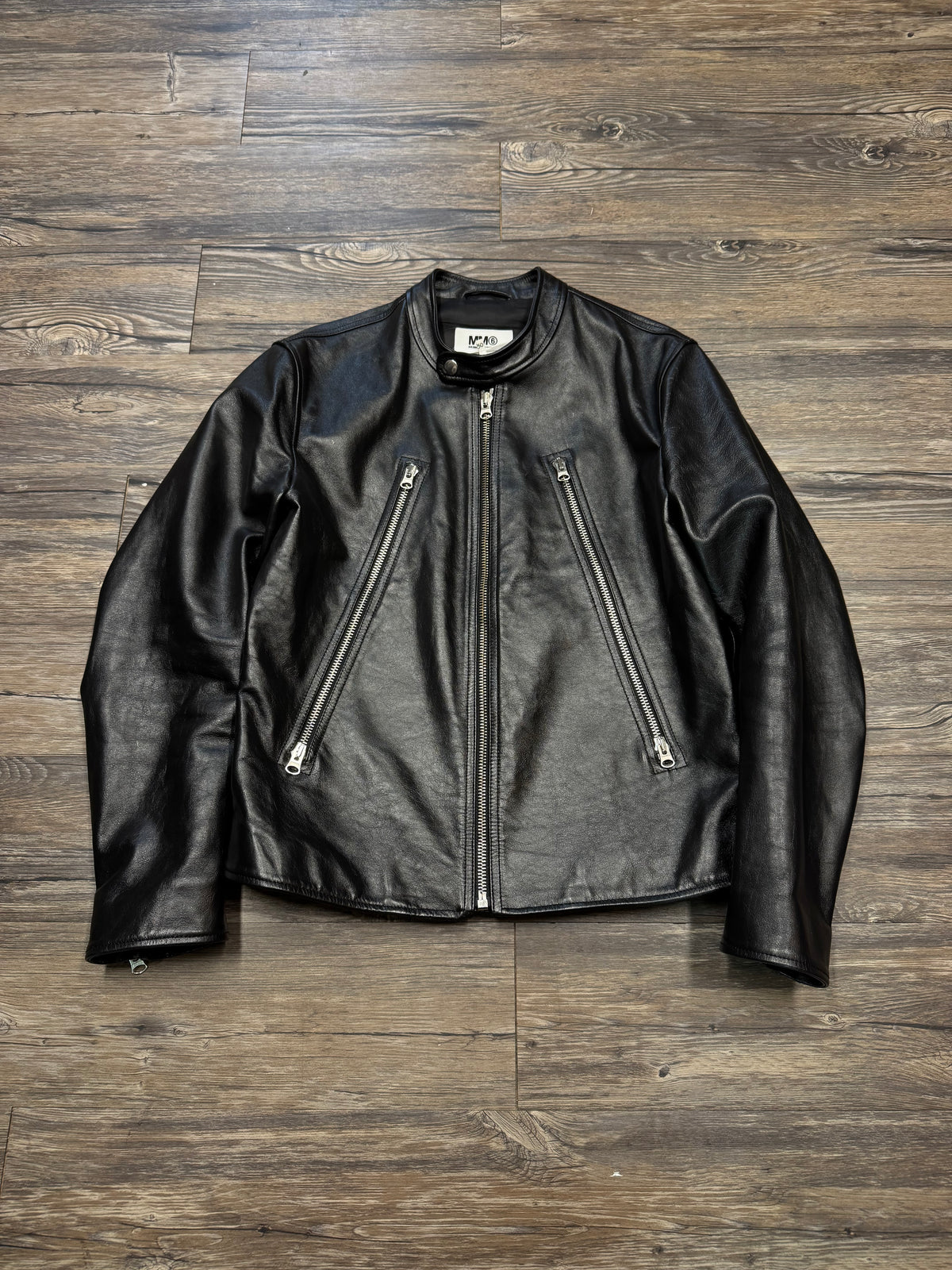 MAISON MARGIELA LEATHER TRIPLE ZIP JACKET (50)