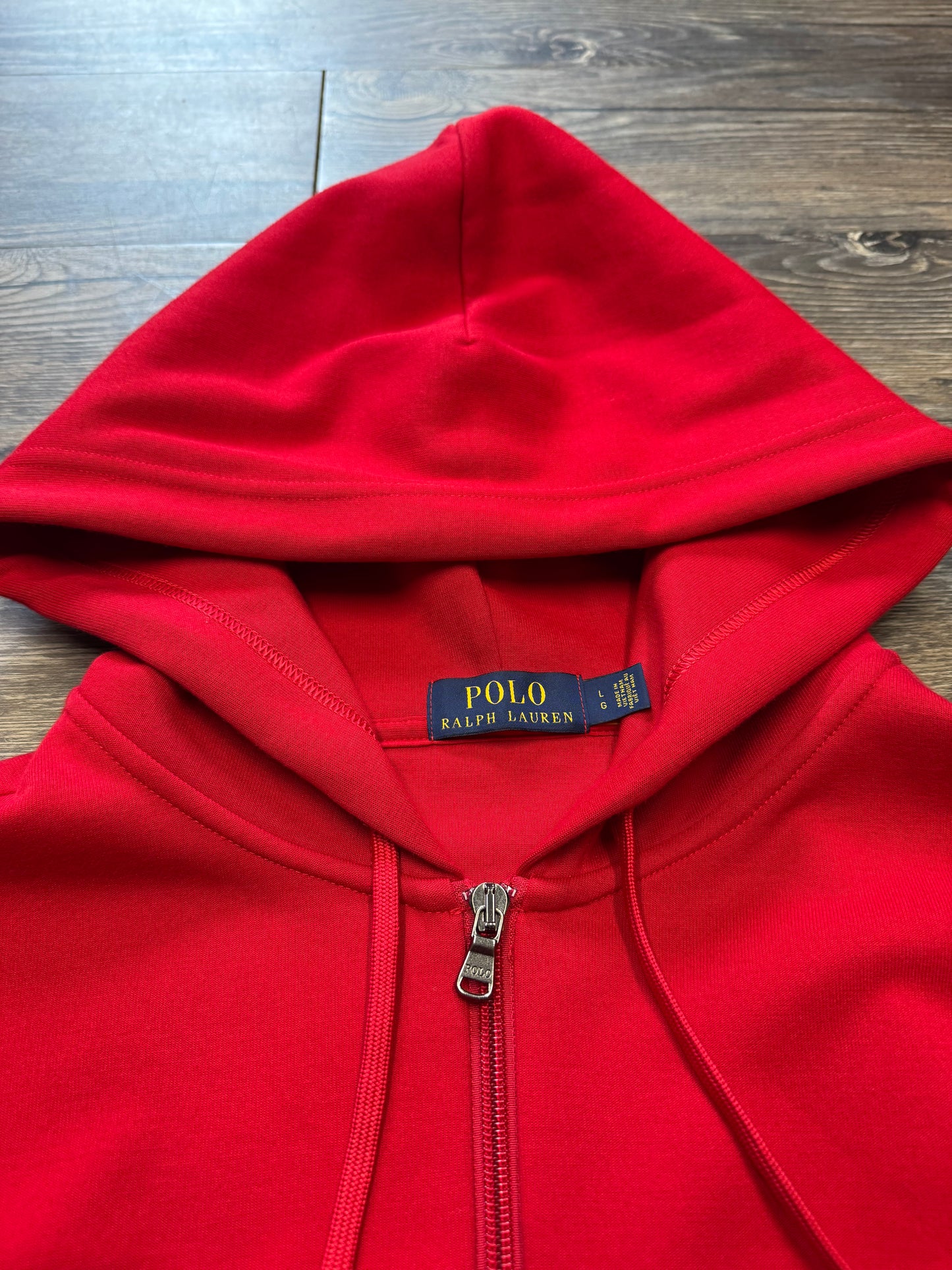 POLO RALPH LAUREN RED ZIP UP SWEATSHIRT (L)