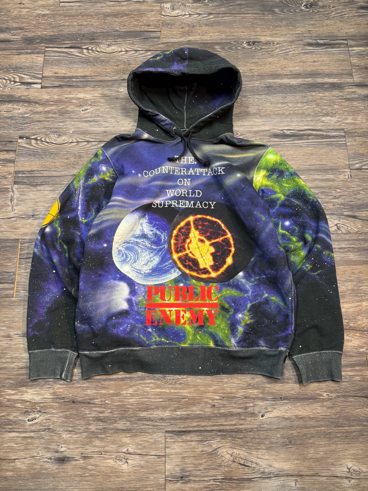 SUPREME X UNDERCOVER PUBLIC ENEMY ALL OVER GRAPHIC HOODIE (MEDIUM)