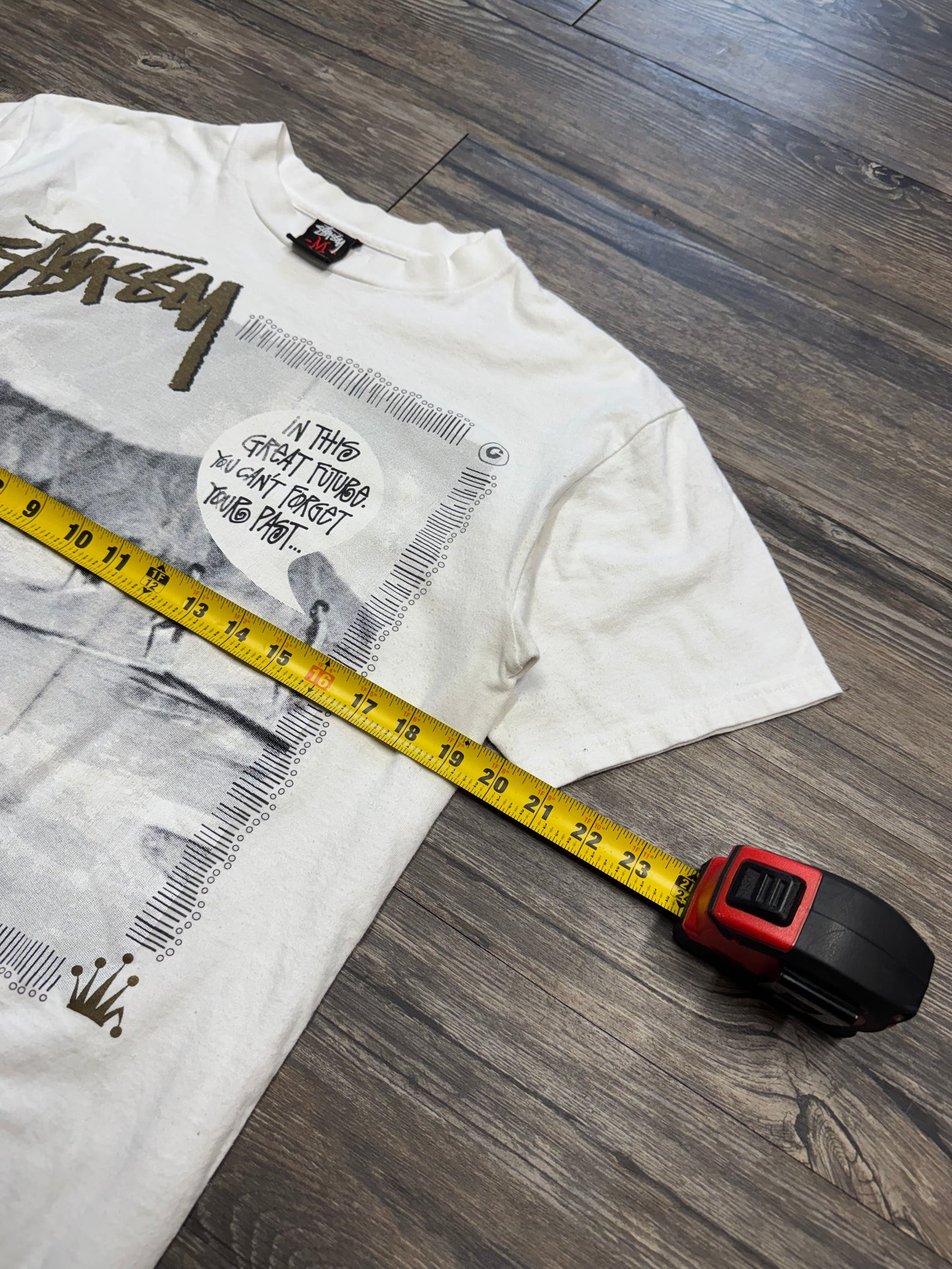 STUSSY VINTAGE WHITE SURF T-SHIRT (M)