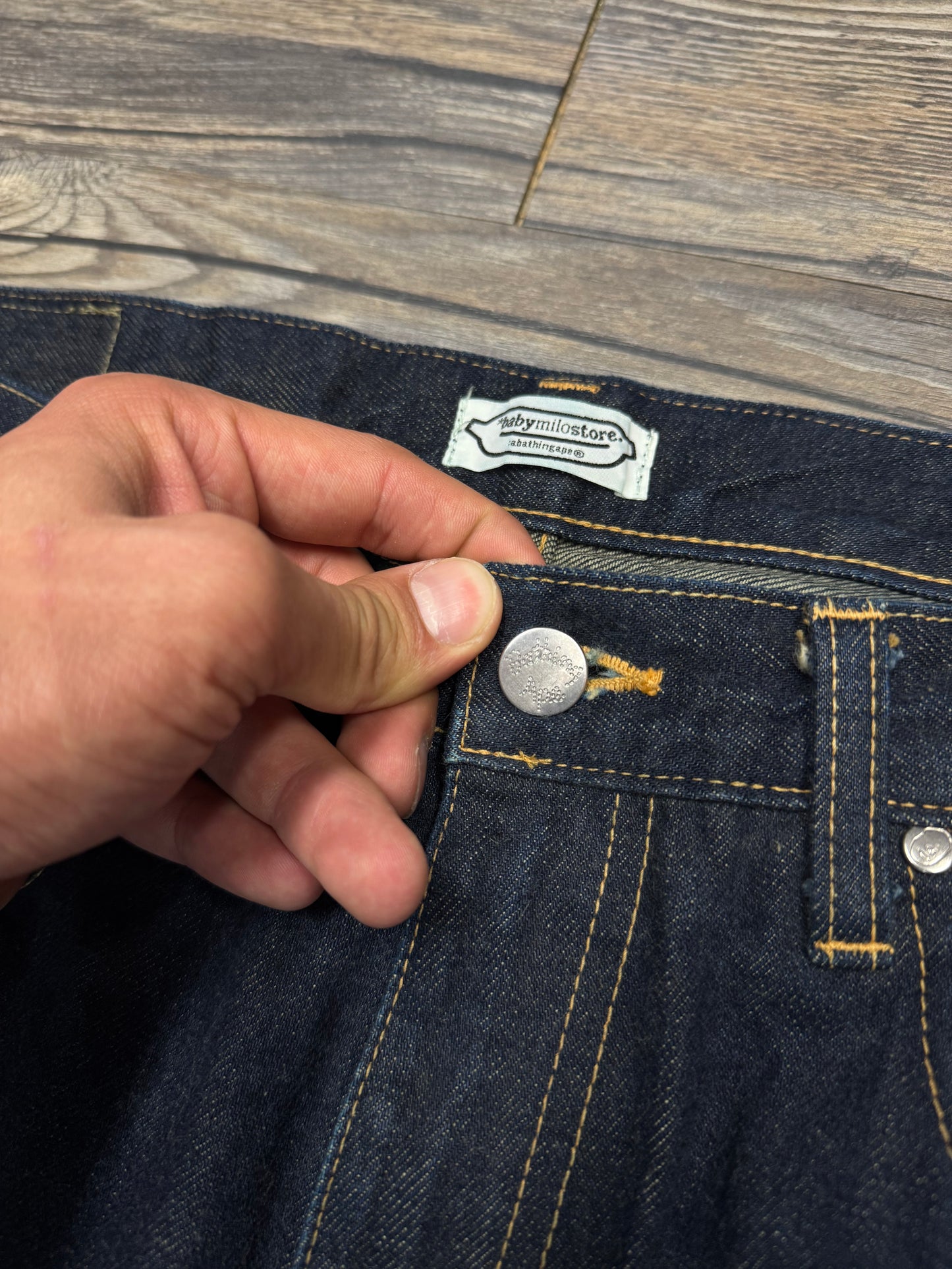 A BATHING APE 2000’s SAD FACE BAGGY JEANS (34)
