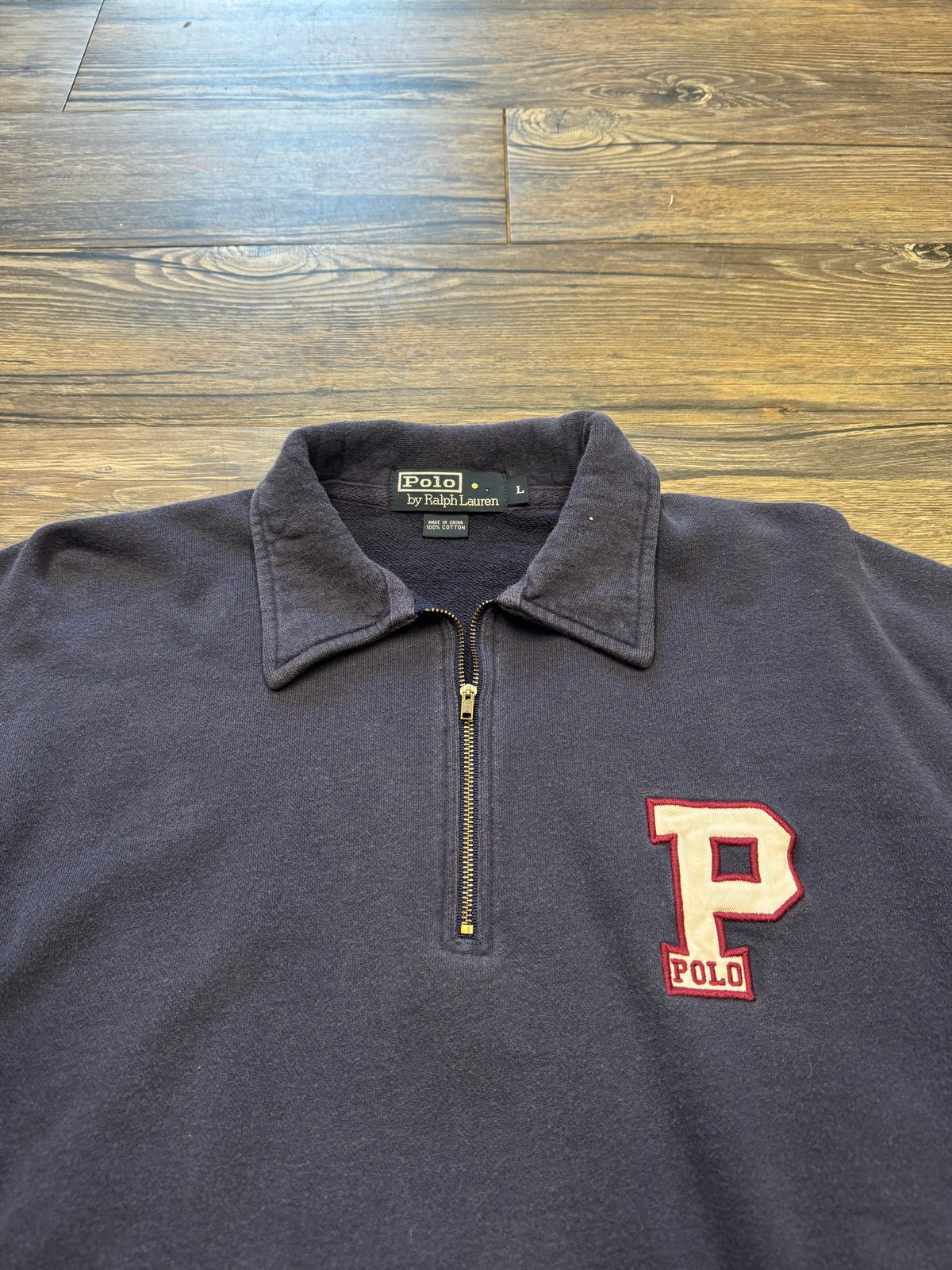 POLO RALPH LAUREN VARSITY LETTER QUARTER-ZIP (L)