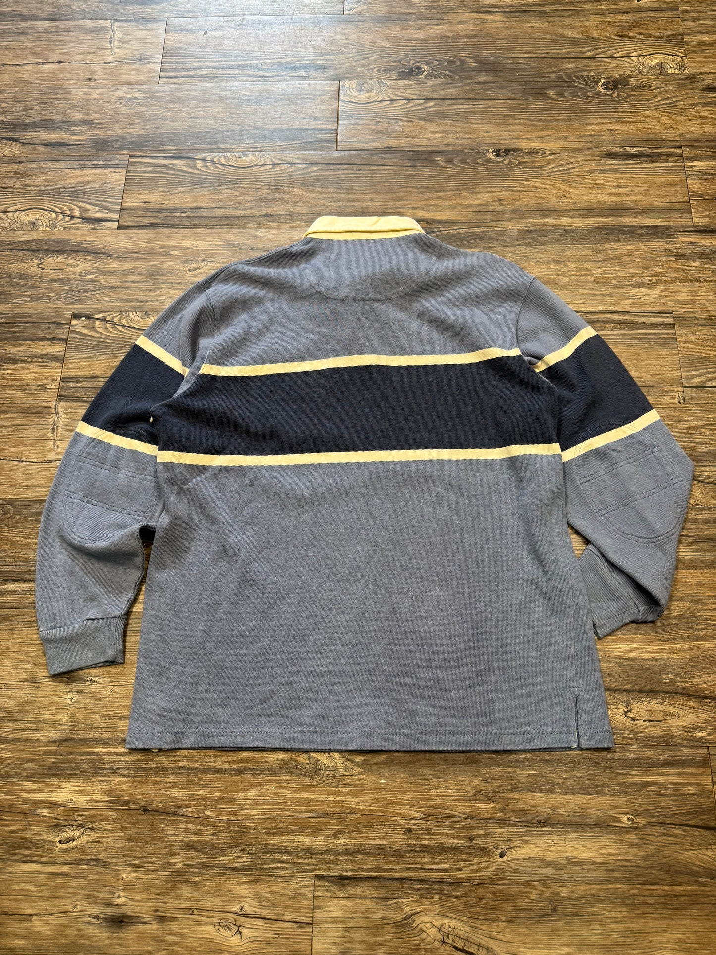 POLO RALPH LAUREN BABY BLUE STRIPED RIBBED RUGBY (L)