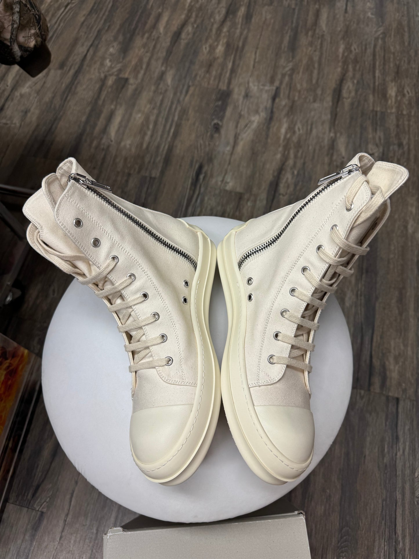 RICK OWENS DRKSHDW HI-TOP MILK RAMONES (9-9.5)