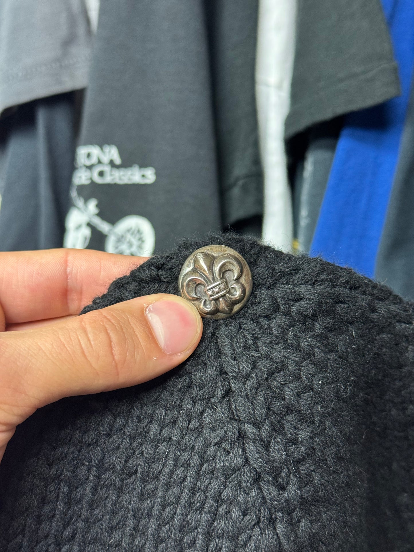 CHROME HEARTS FLEUR DE LIS CASHMERE BEANIE (OS)