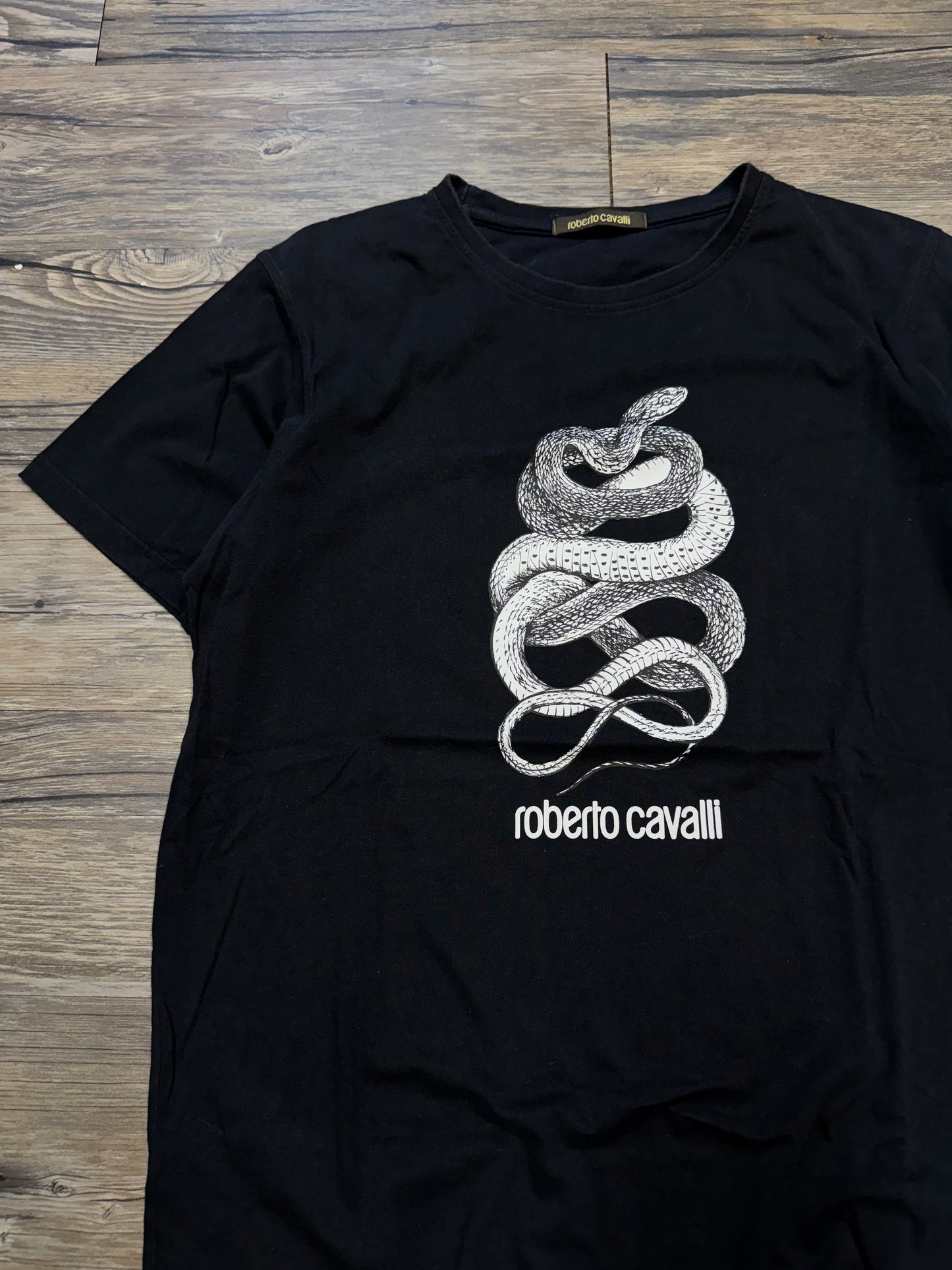 ROBERTO CAVALLI SNAKE GRAPHIC TEE (XL)