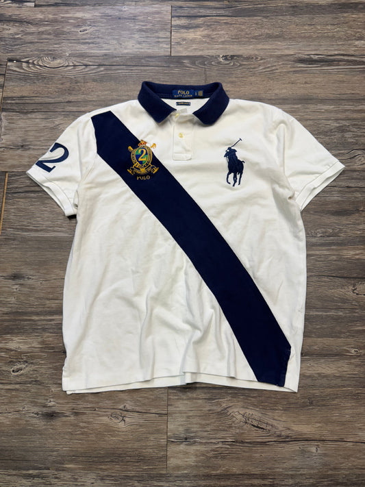 RALPH LAUREN STRIPED BIG PONY POLO (L)