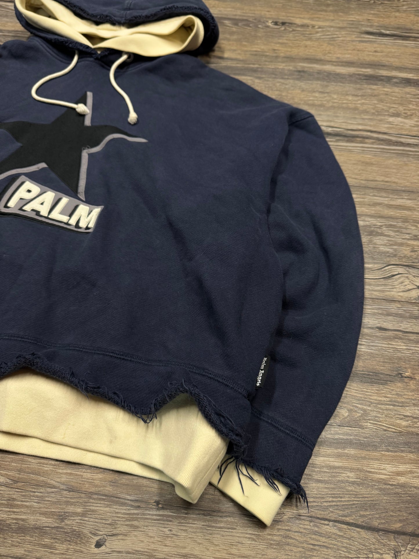 PALM ANGELS DOUBLE HOODED LAYERED SWEATSHIRT (S)