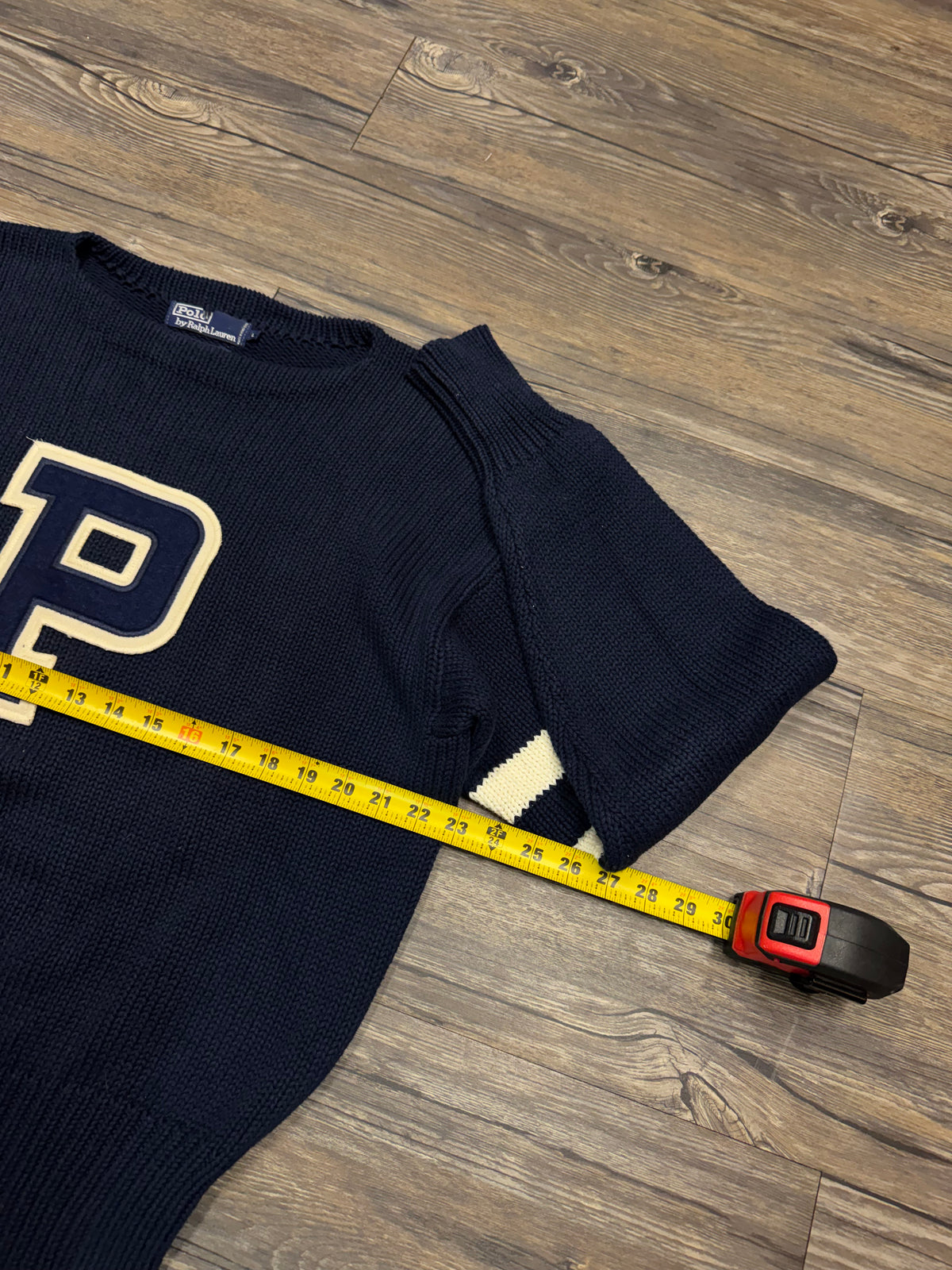 POLO RALPH LAUREN 1990 VARSITY LETTER KNIT SWEATER (L)