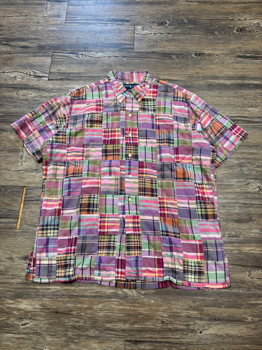 POLO RALPH LAUREN 90’s ANDY CAMP PATCHWORK BUTTON UP SHIRT (L)