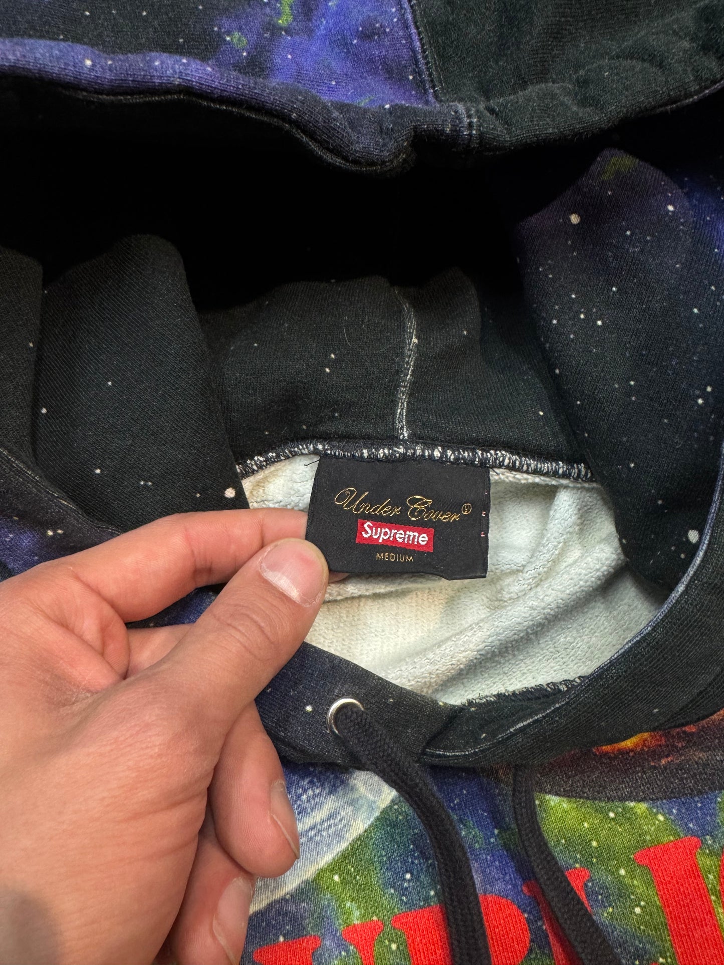 SUPREME X UNDERCOVER PUBLIC ENEMY ALL OVER GRAPHIC HOODIE (MEDIUM)