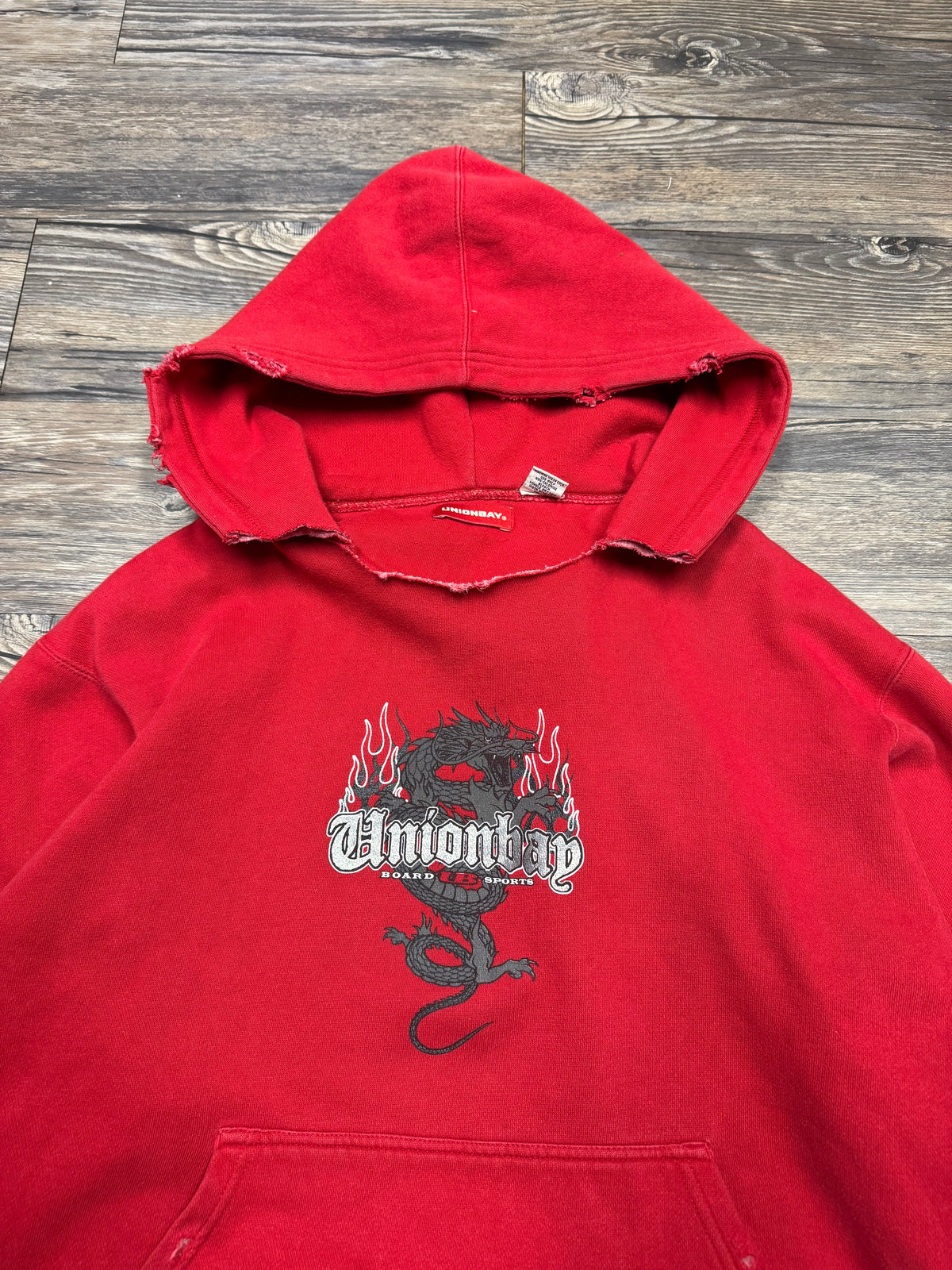 UNIONBAY DISTRESSED LOGO HOODIE (XL)
