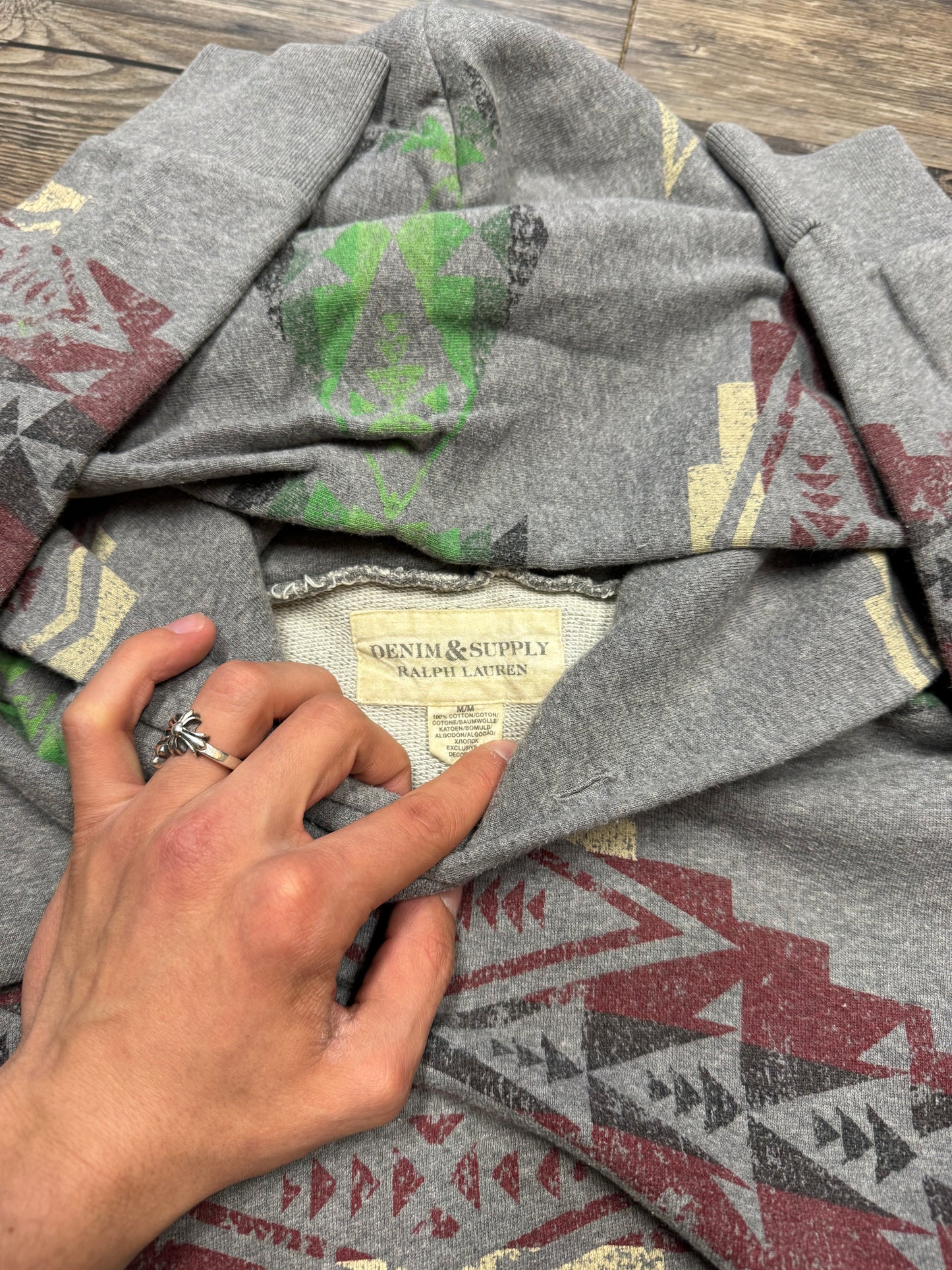 RALPH LAUREN DENIM & SUPPLY AZTEC HOODIE (M)