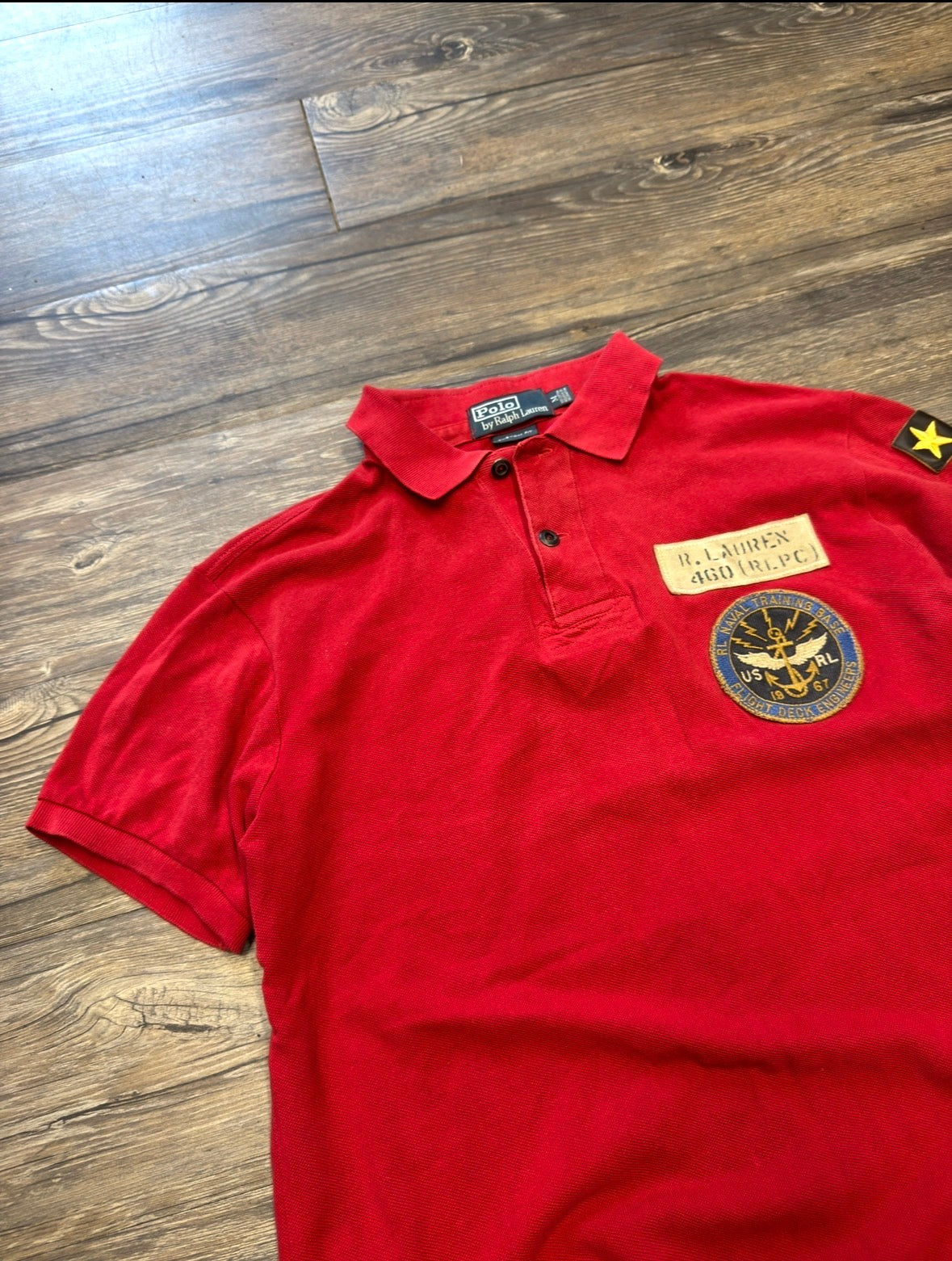 POLO RALPH LAUREN CUSTOM FIT PATCH & TIGER MOTIF SHIRT (M)