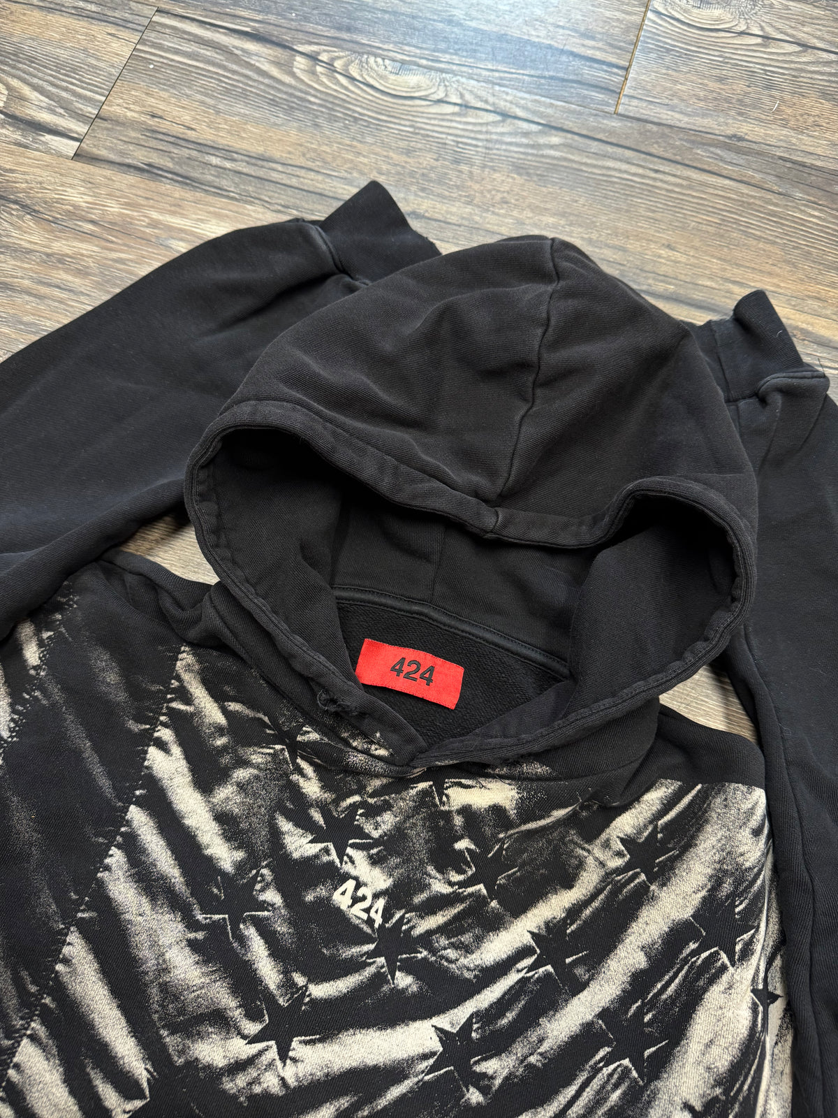 424 AMERICAN FLAG LOGO HOODIE (S)